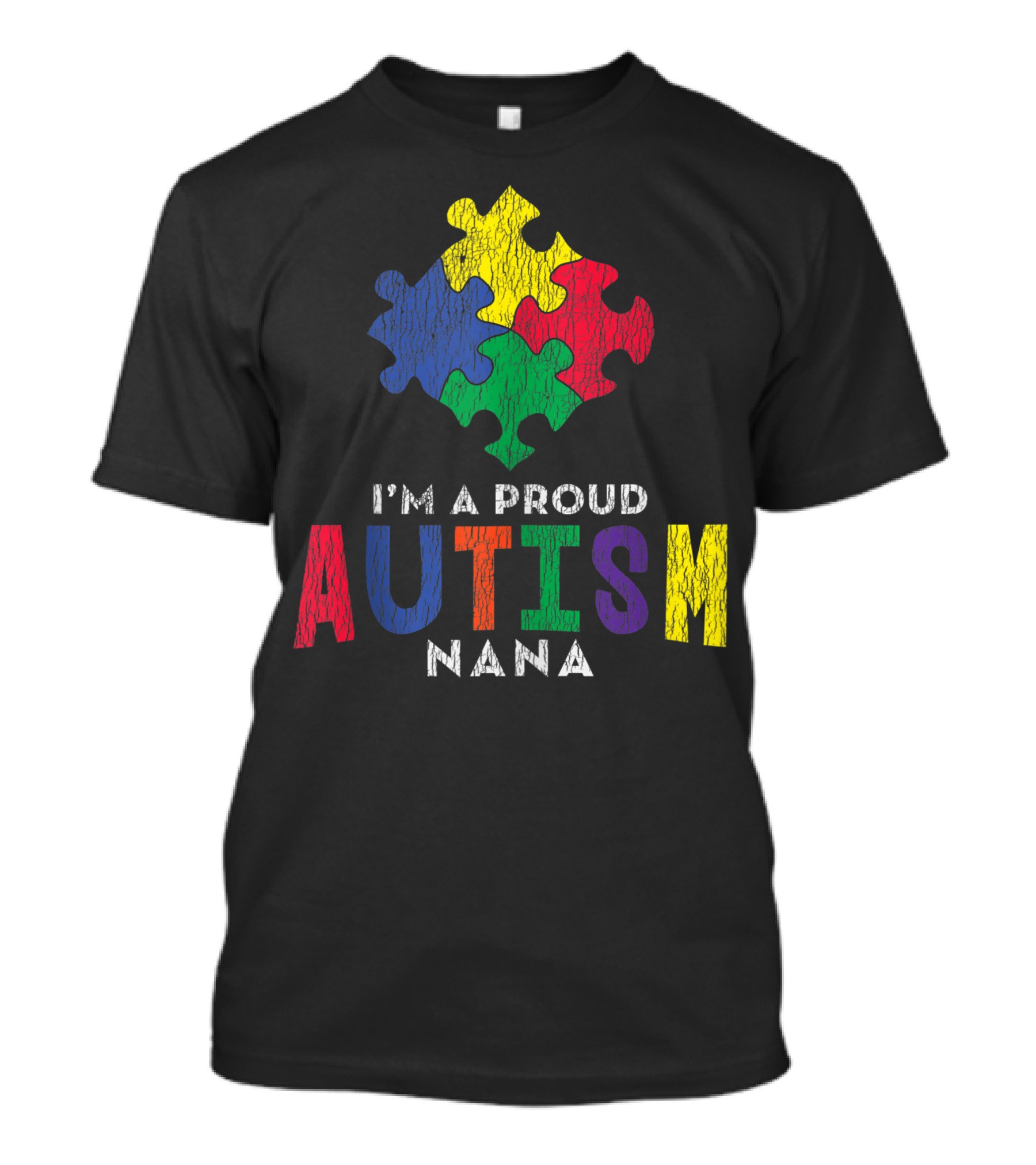 Proud Autism Nana Puzzle Heart Autistic Awareness T-Shirt