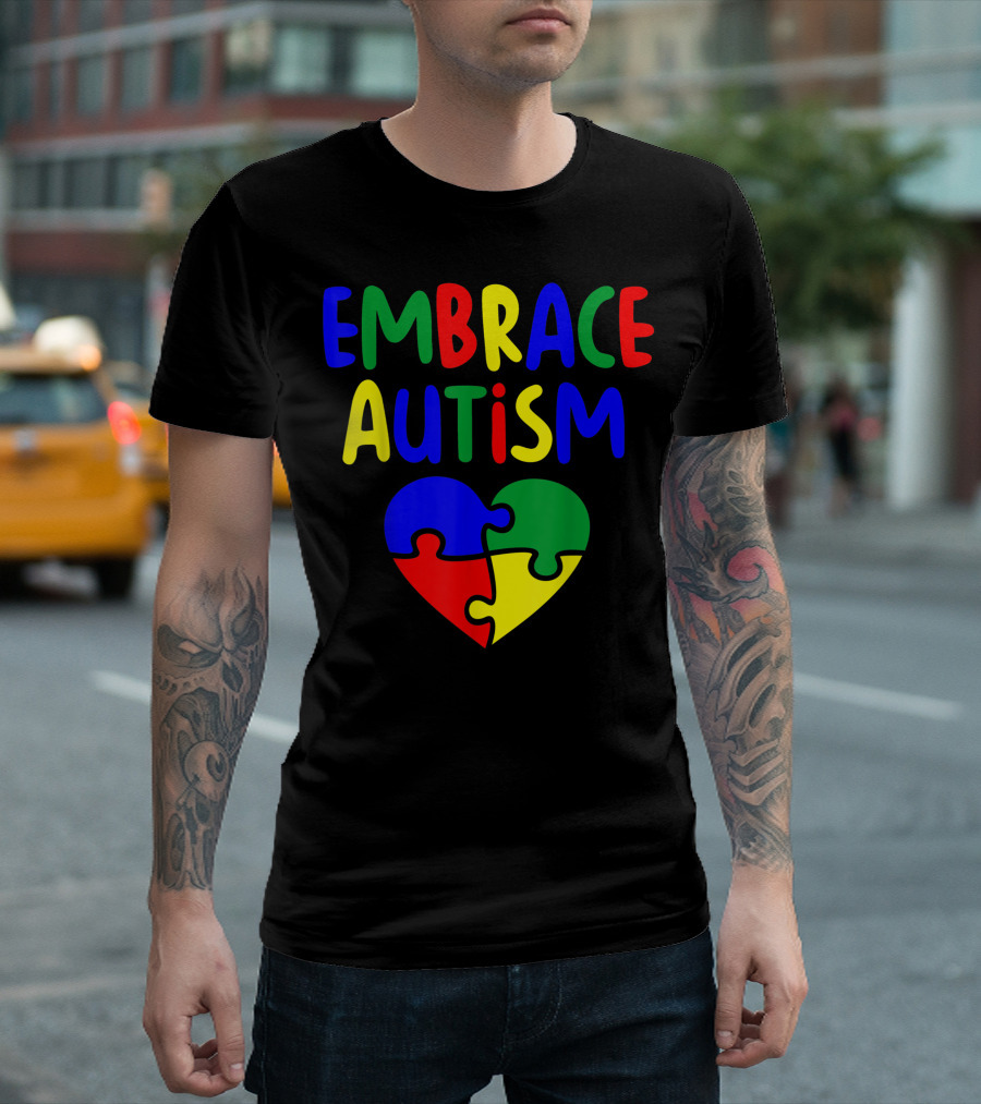 Embrace Autism Puzzle Heart Awareness T-Shirt
