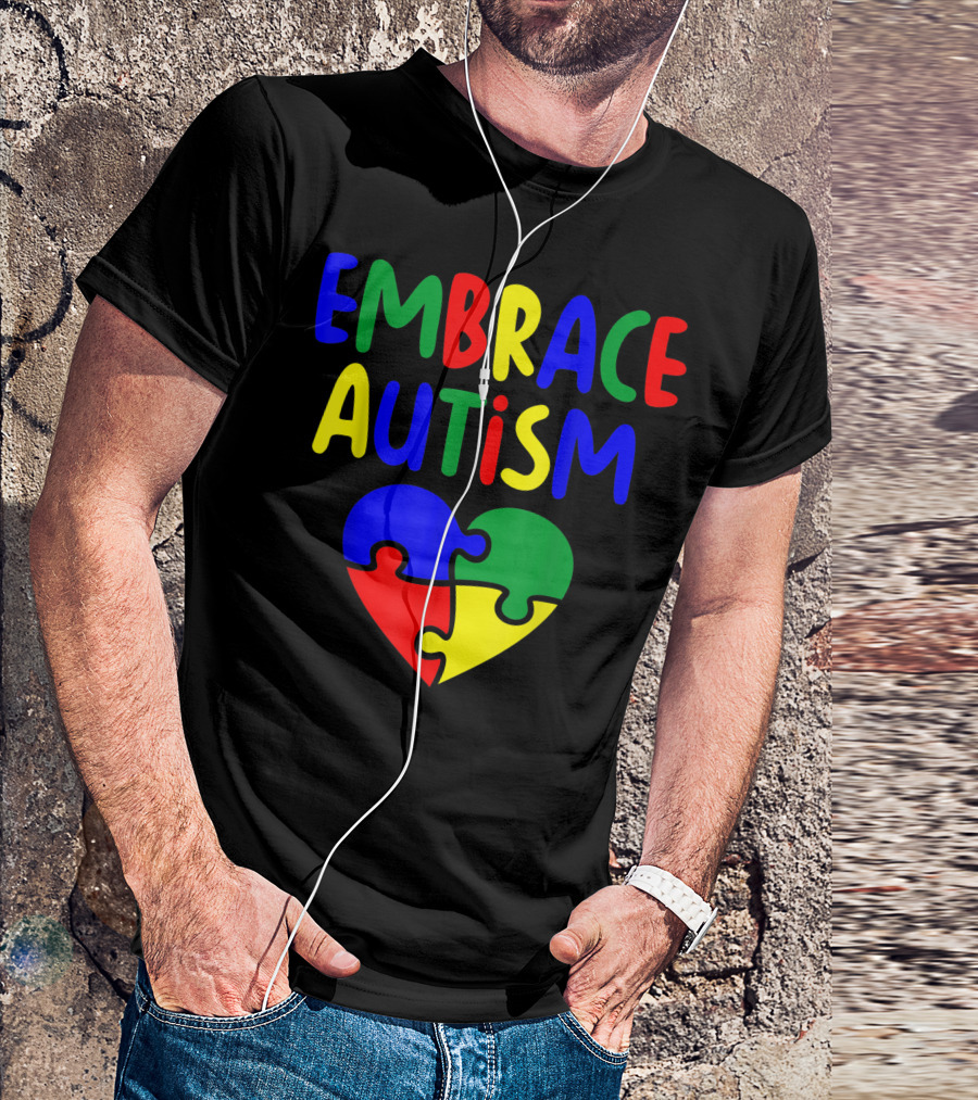 Embrace Autism Puzzle Heart Awareness T-Shirt