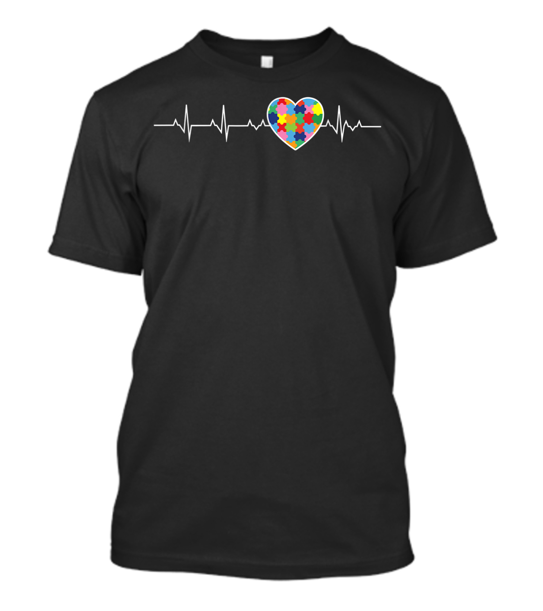Autism Awareness Puzzle Heart Heartbeat T-Shirt