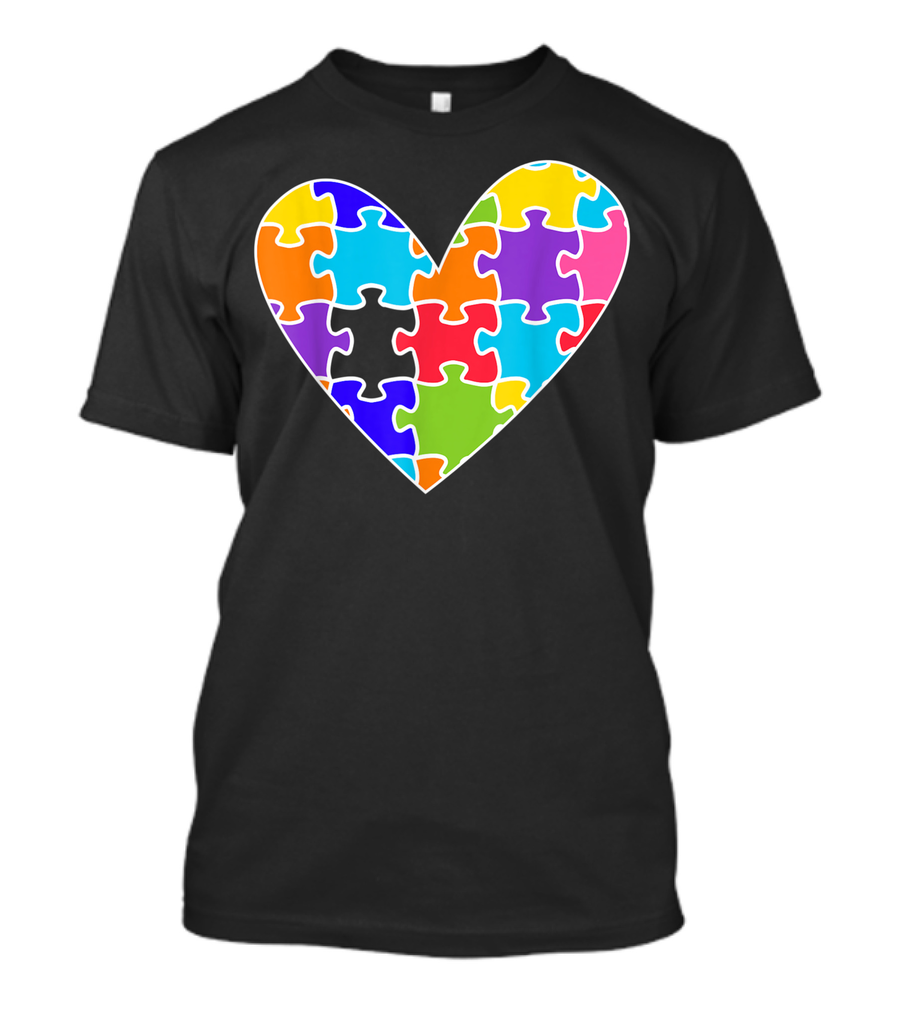 Autism Awareness Heart-Shaped Puzzle Missing Piece T-Shirt
