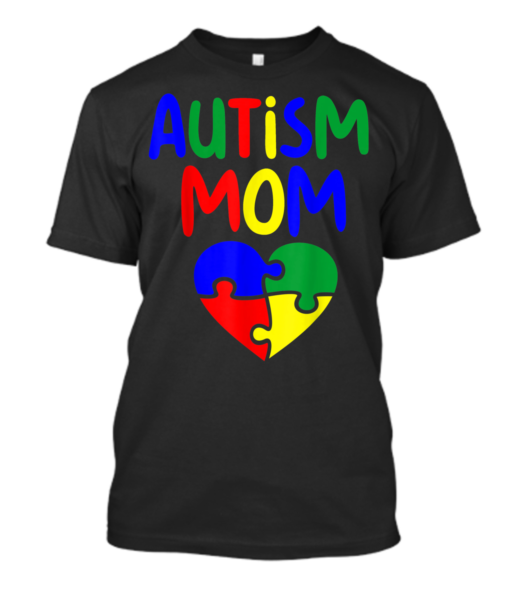 Autism Mom Puzzle Heart Colors Awareness T-Shirt