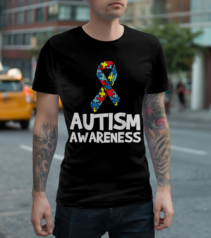 Autism Awareness Puzzle Ribbon Autism Awareness T-Shirt