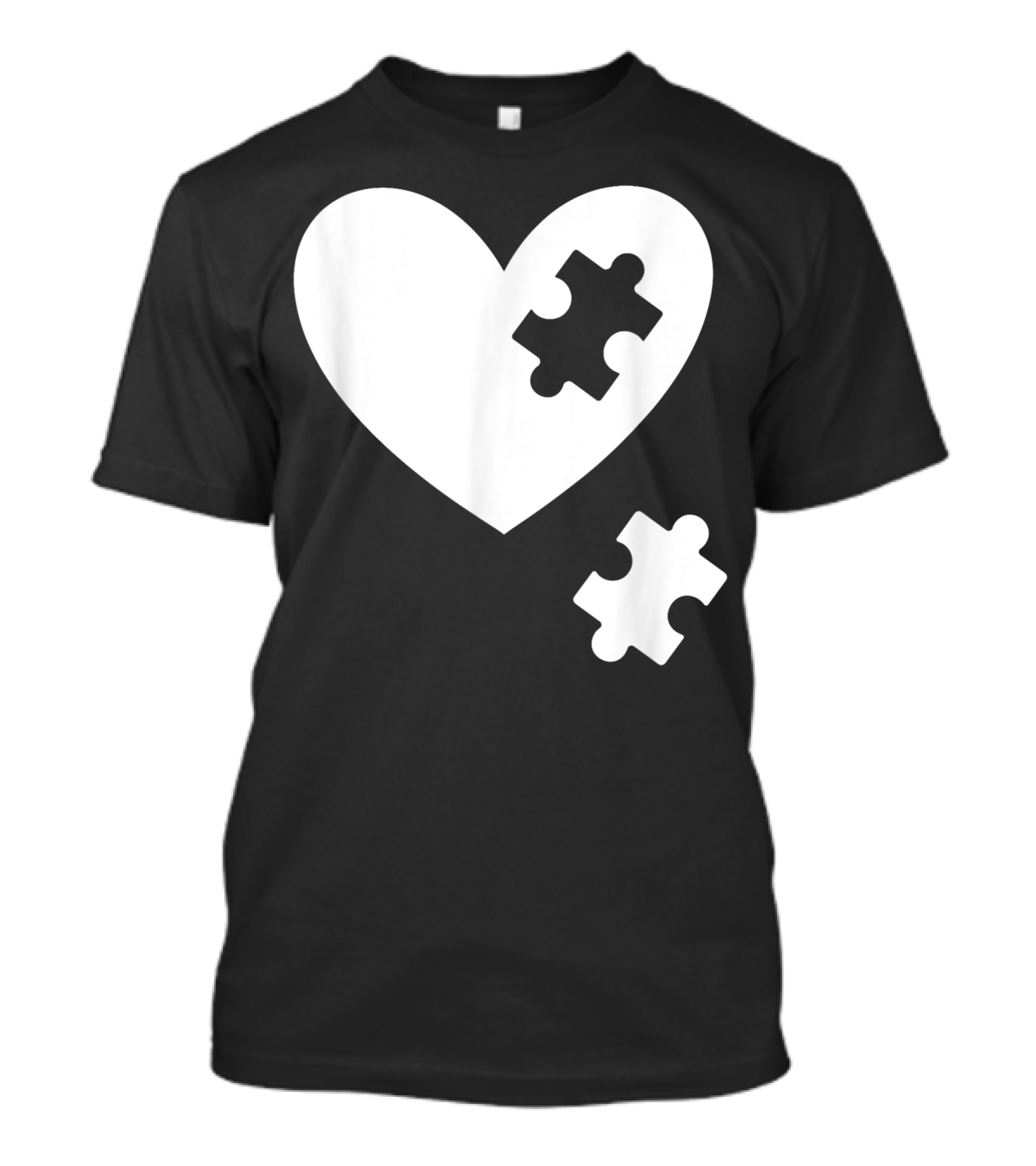 Autism Awareness Heart Puzzle Symbol Without Words Support T-Shirt