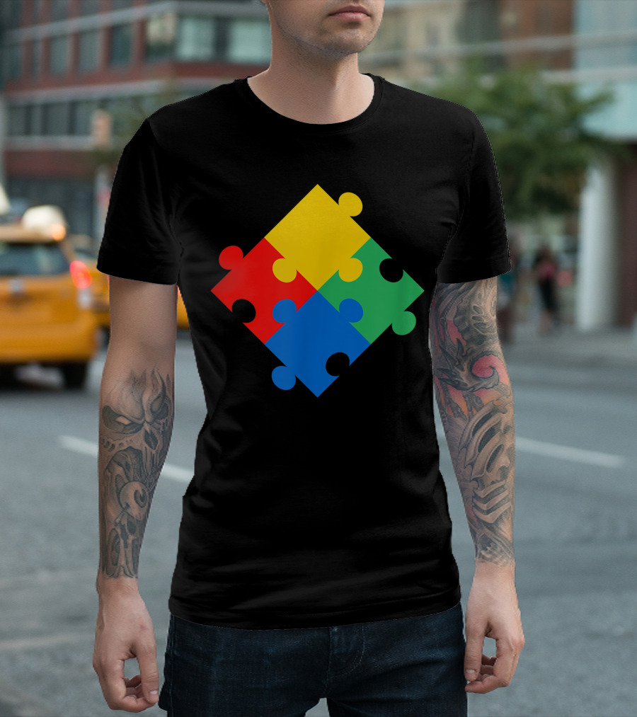 Autism Awareness Puzzle Piece Symbol Therapist Mental Health T-Shirt