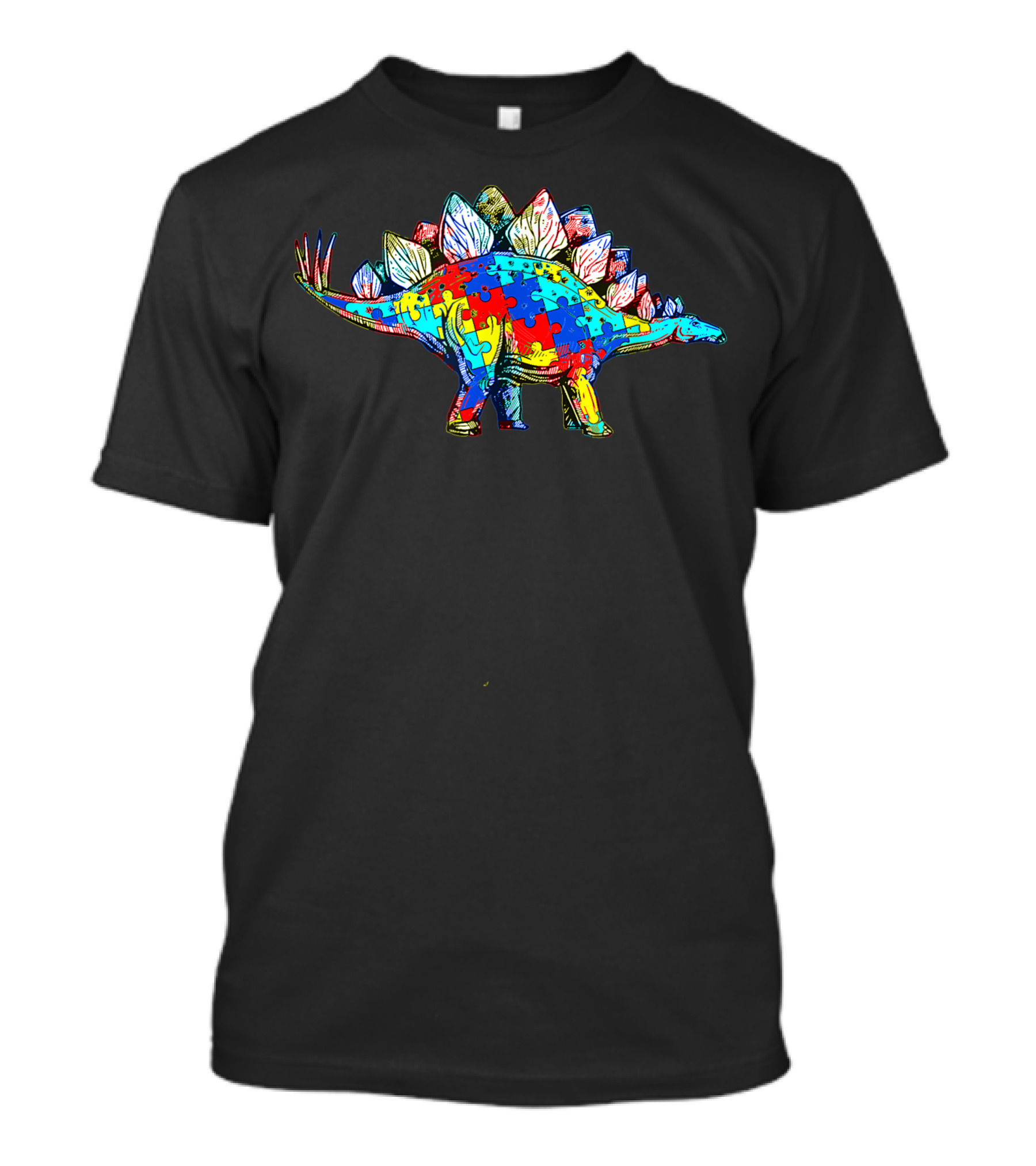 Autism Awareness Stegosaurus Dinosaur Puzzle T-Shirt