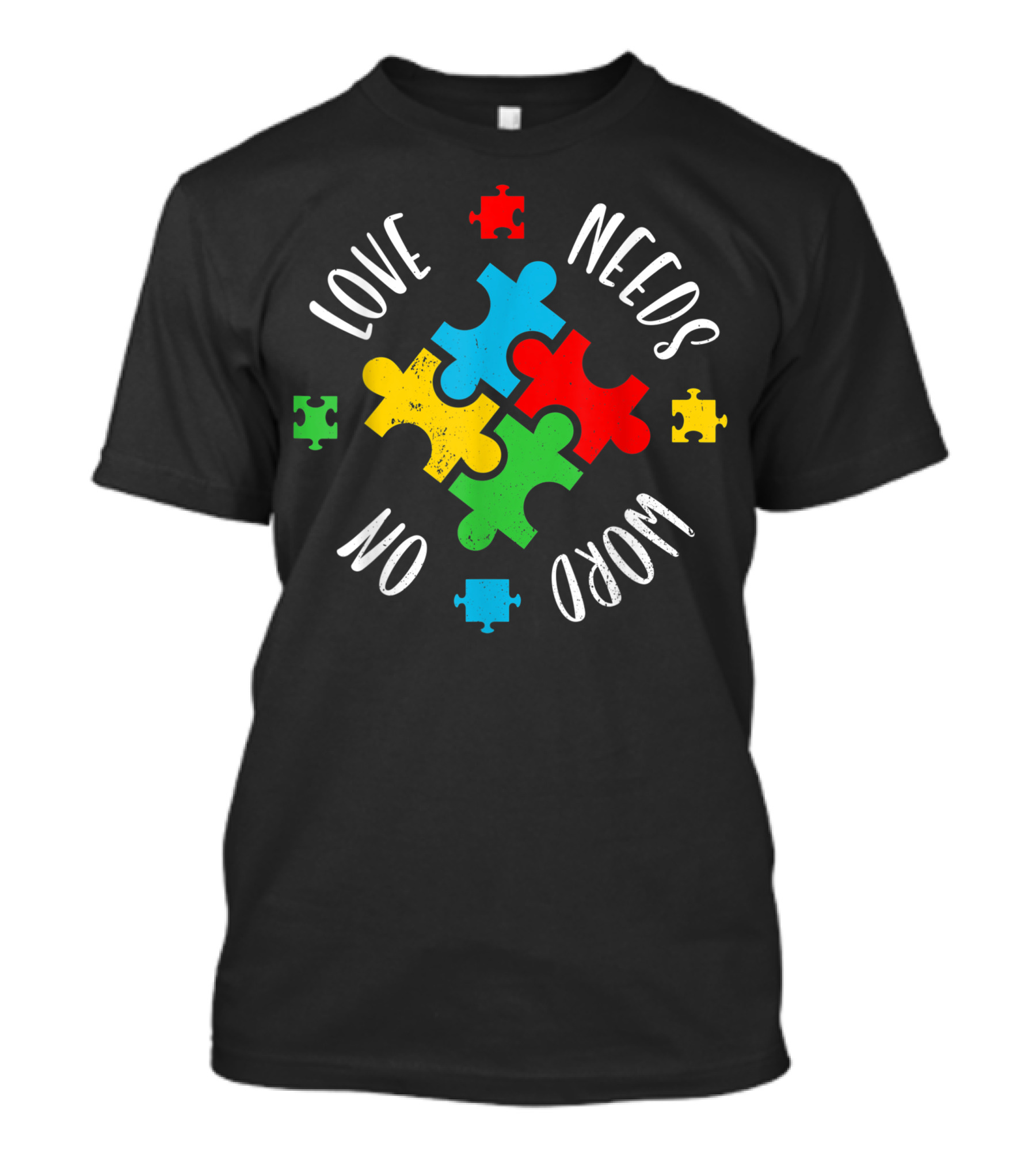 Autism Awareness Puzzle Love Needs No Word Special Ed Teacher T-Shirt