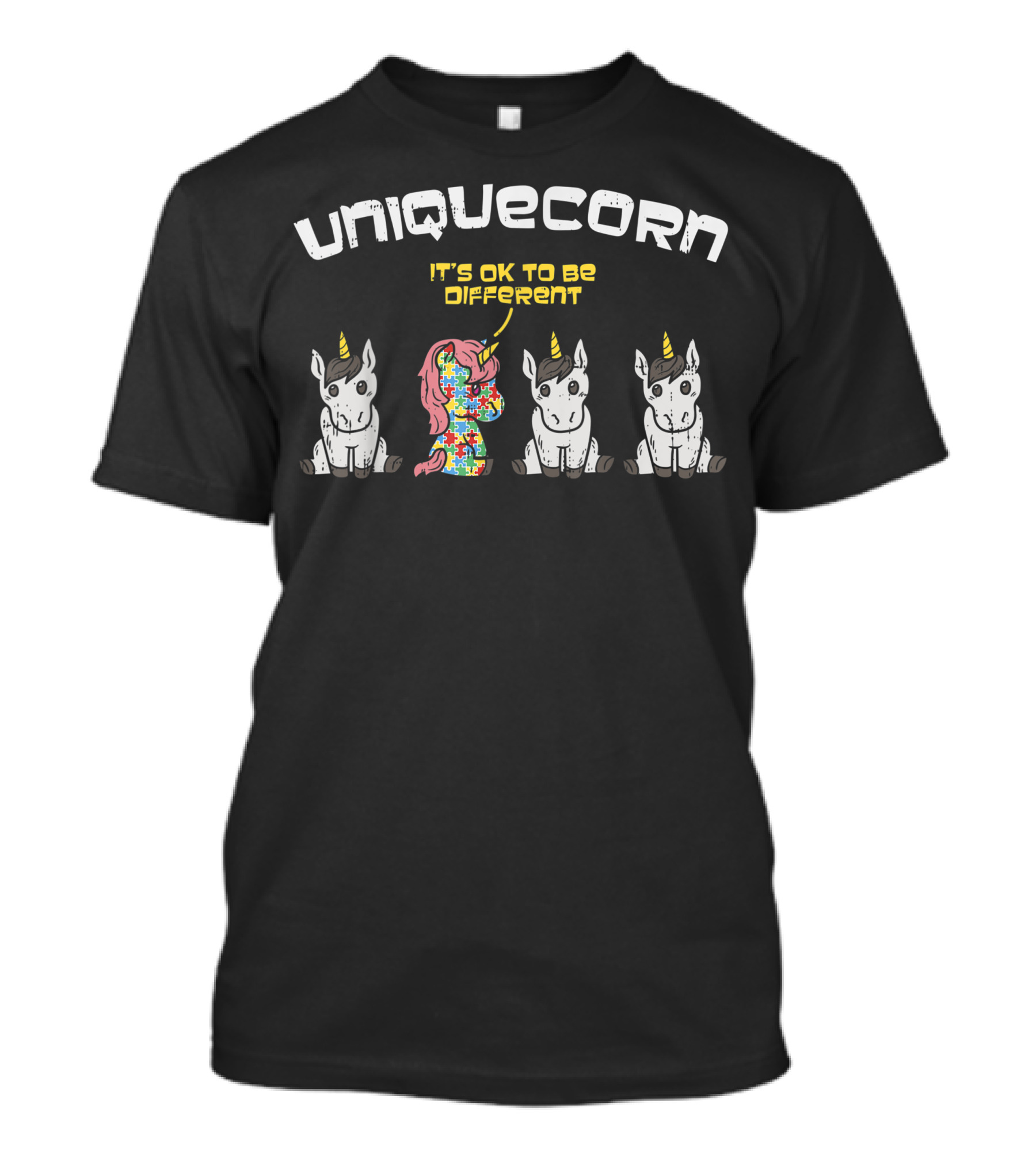 Uniquecorn Autism Awareness It's OK To Be Different Autistic Girls T-Shirt