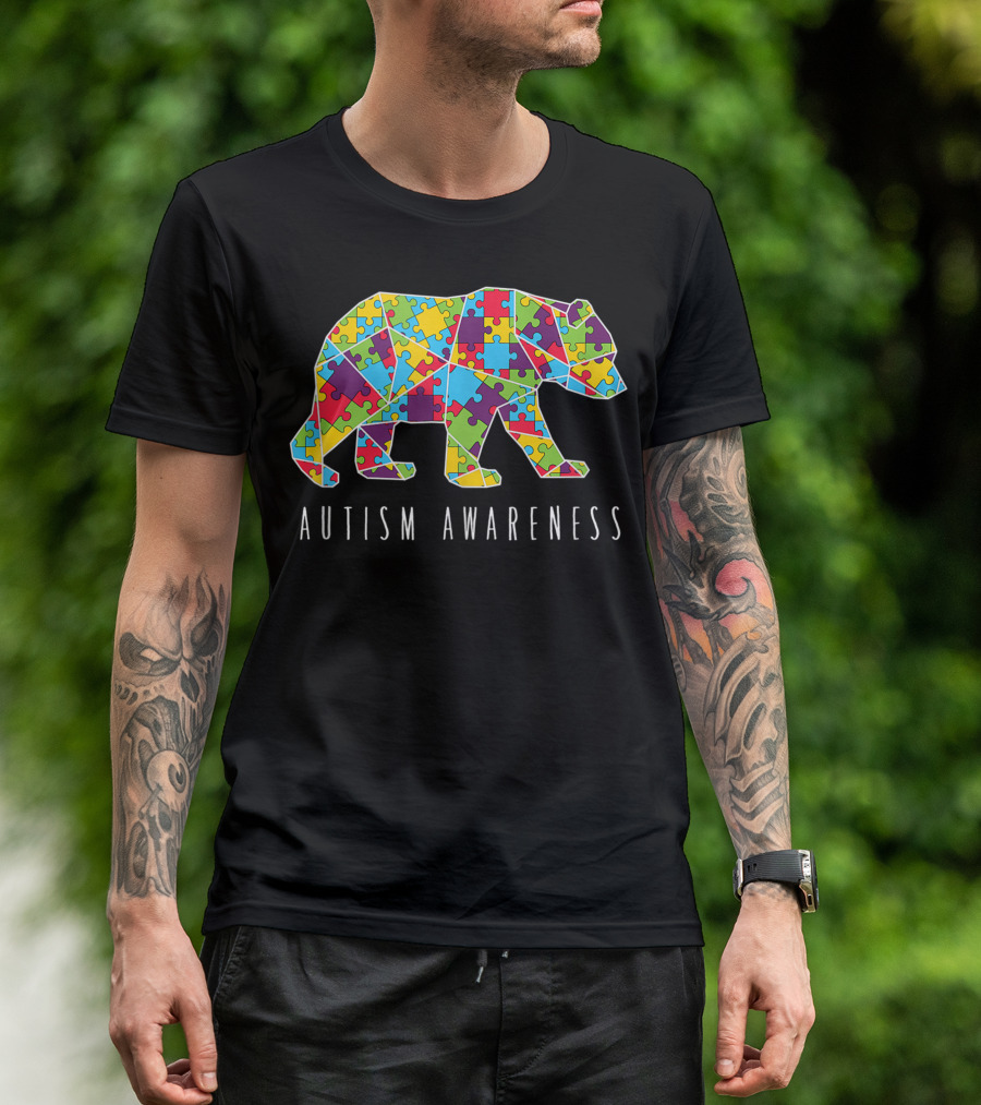 Autism Awareness Bear Puzzle Piece T-Shirt