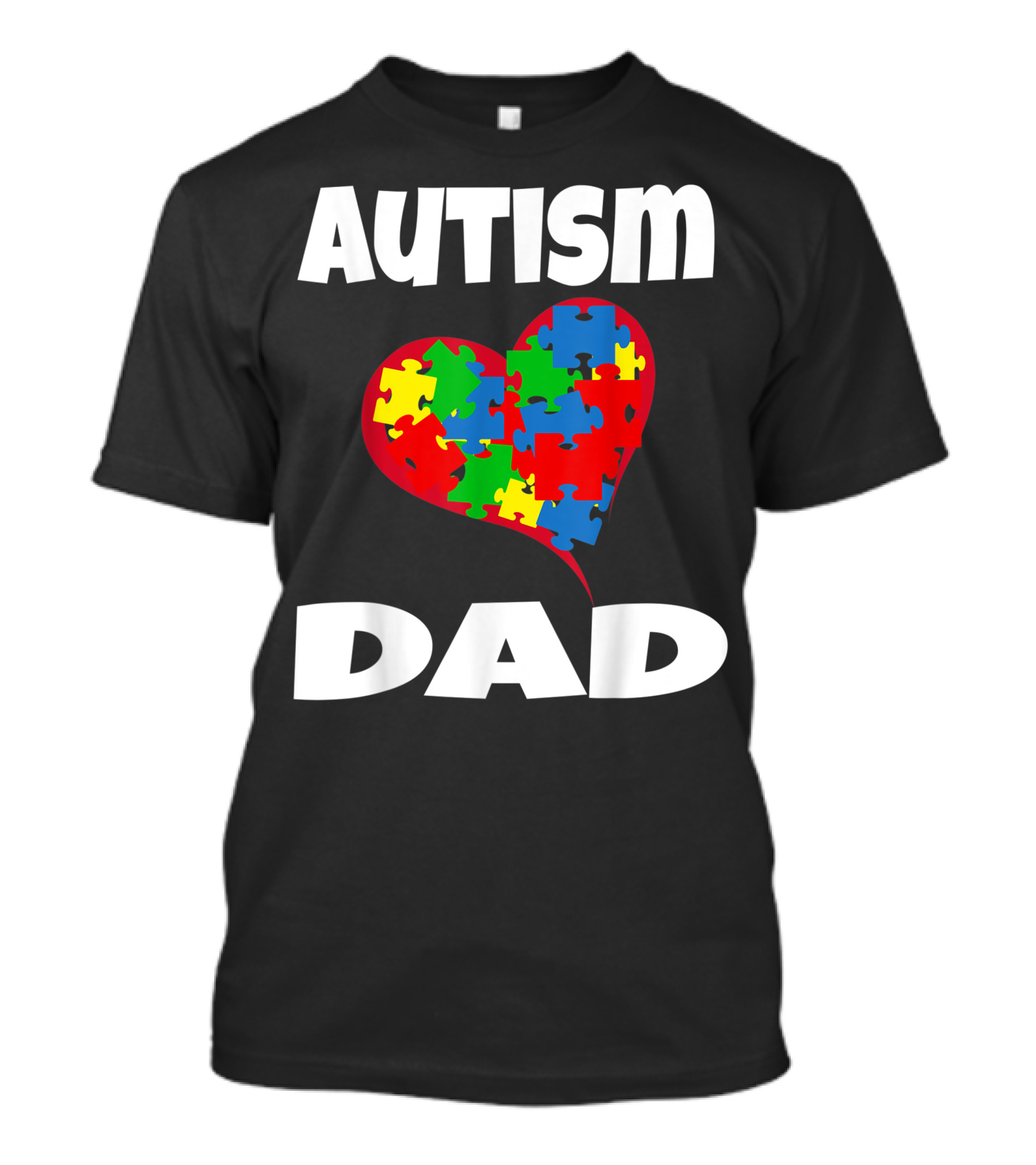 Autism Dad Puzzle Heart Awareness Neurodivergen T-Shirt