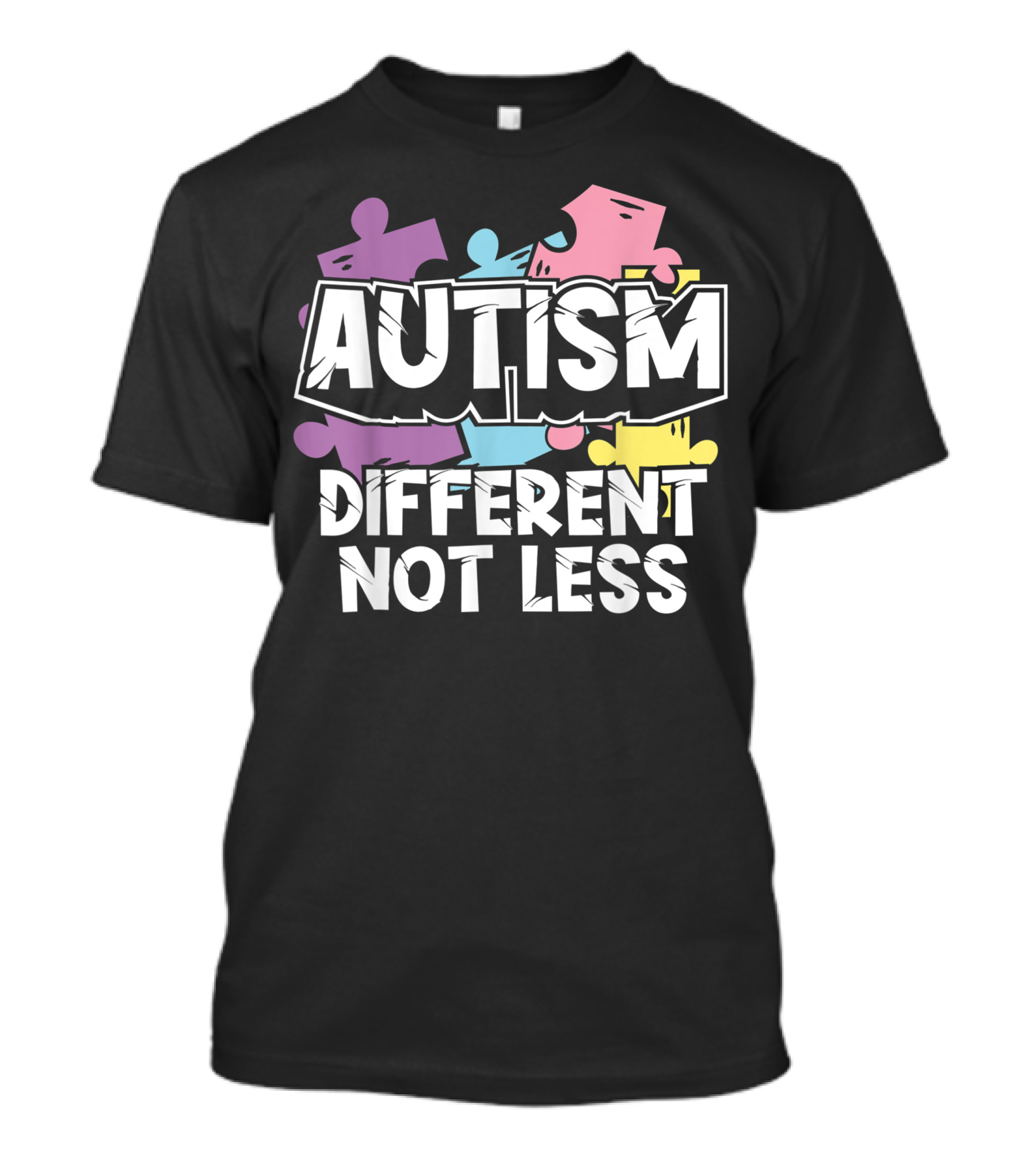 Autism Different Not Less Puzzle Pieces Autism Awareness Day T-Shirt