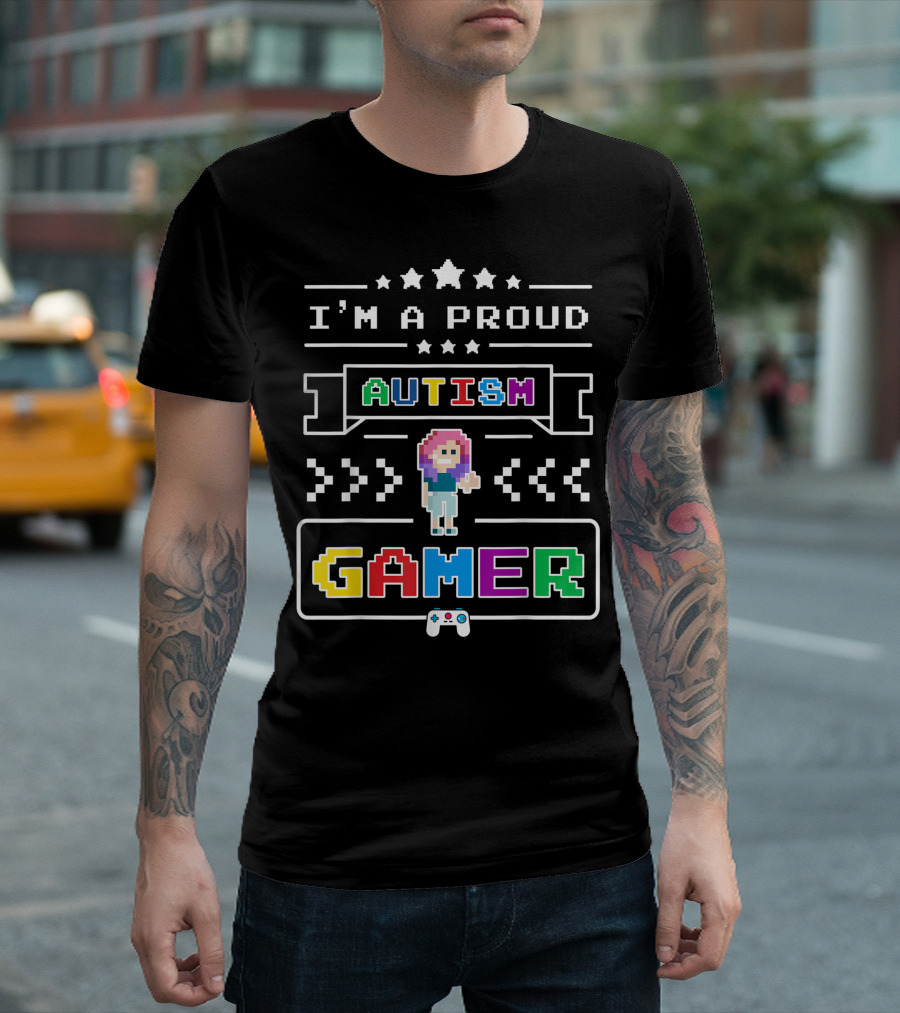 I'm a Proud Autism Gamer Cute Girl Gaming Autism Awareness T-Shirt
