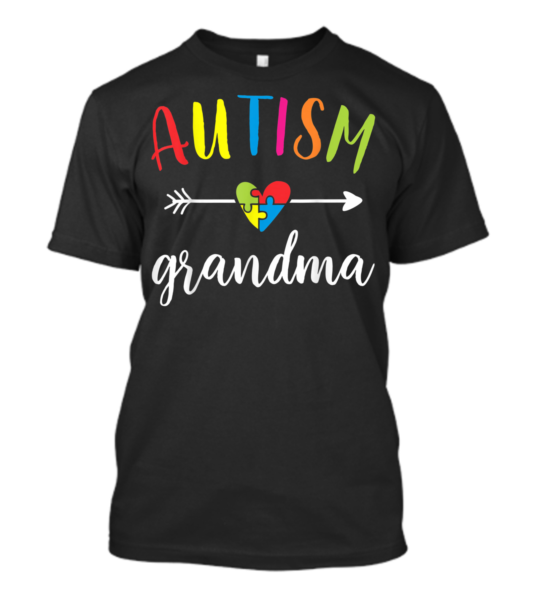 Autism Grandma Heart Puzzle Piece Awareness T-Shirt
