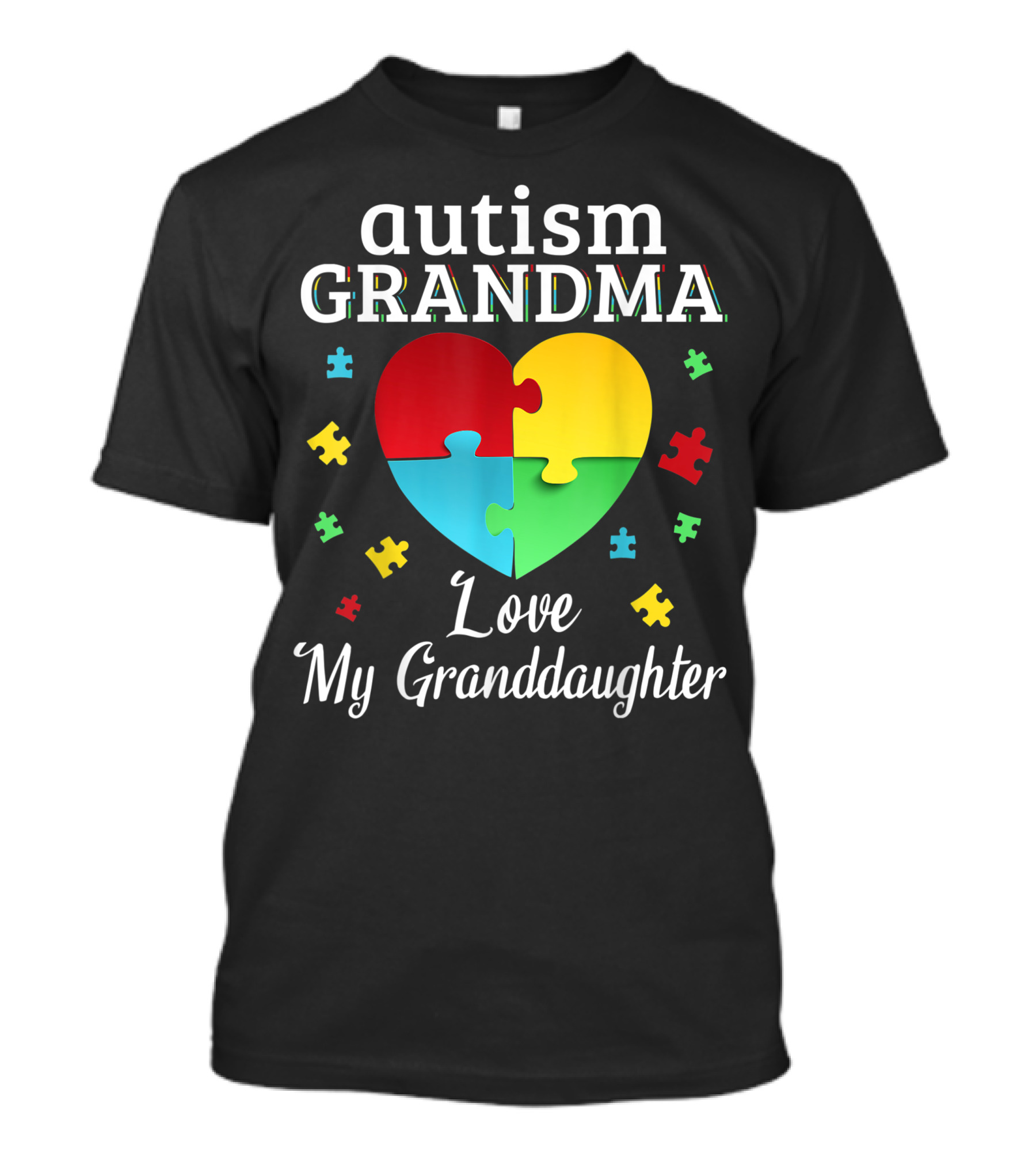 Autism Grandma Love My Granddaughter Heart Puzzle Pieces T-Shirt