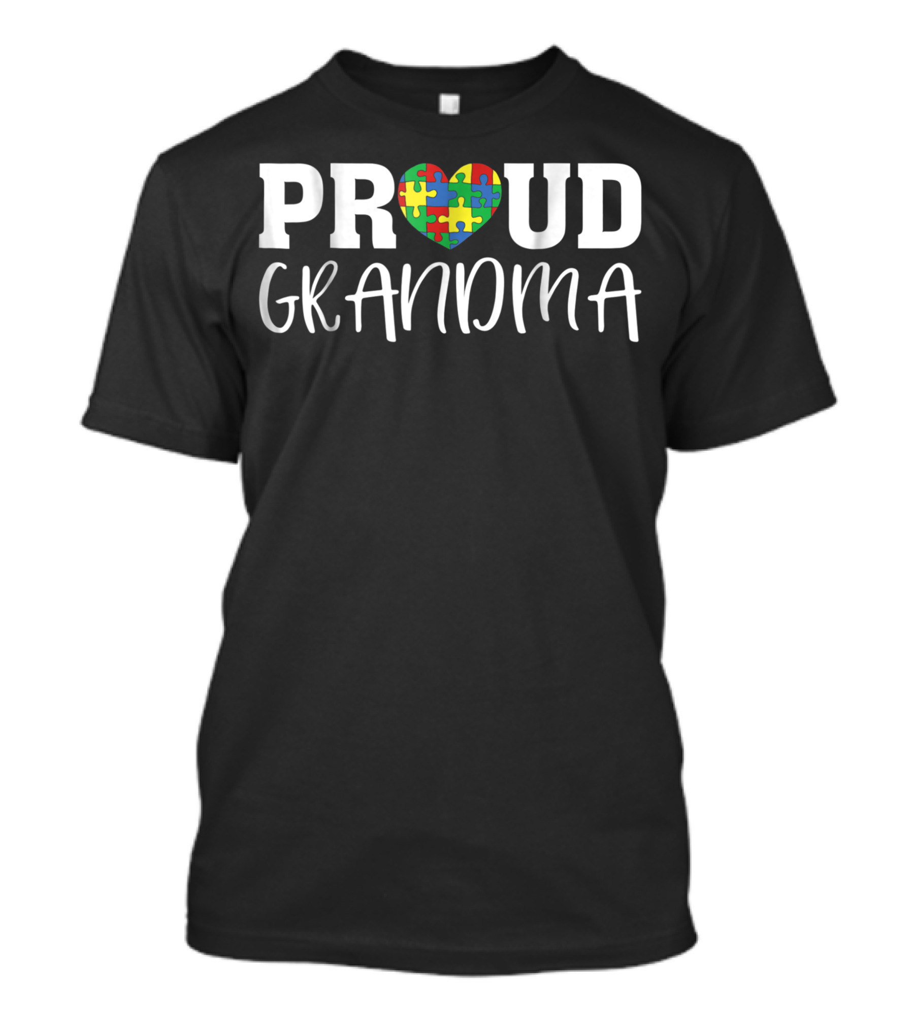 Proud Autism Grandma Puzzle Heart Awareness T-Shirt