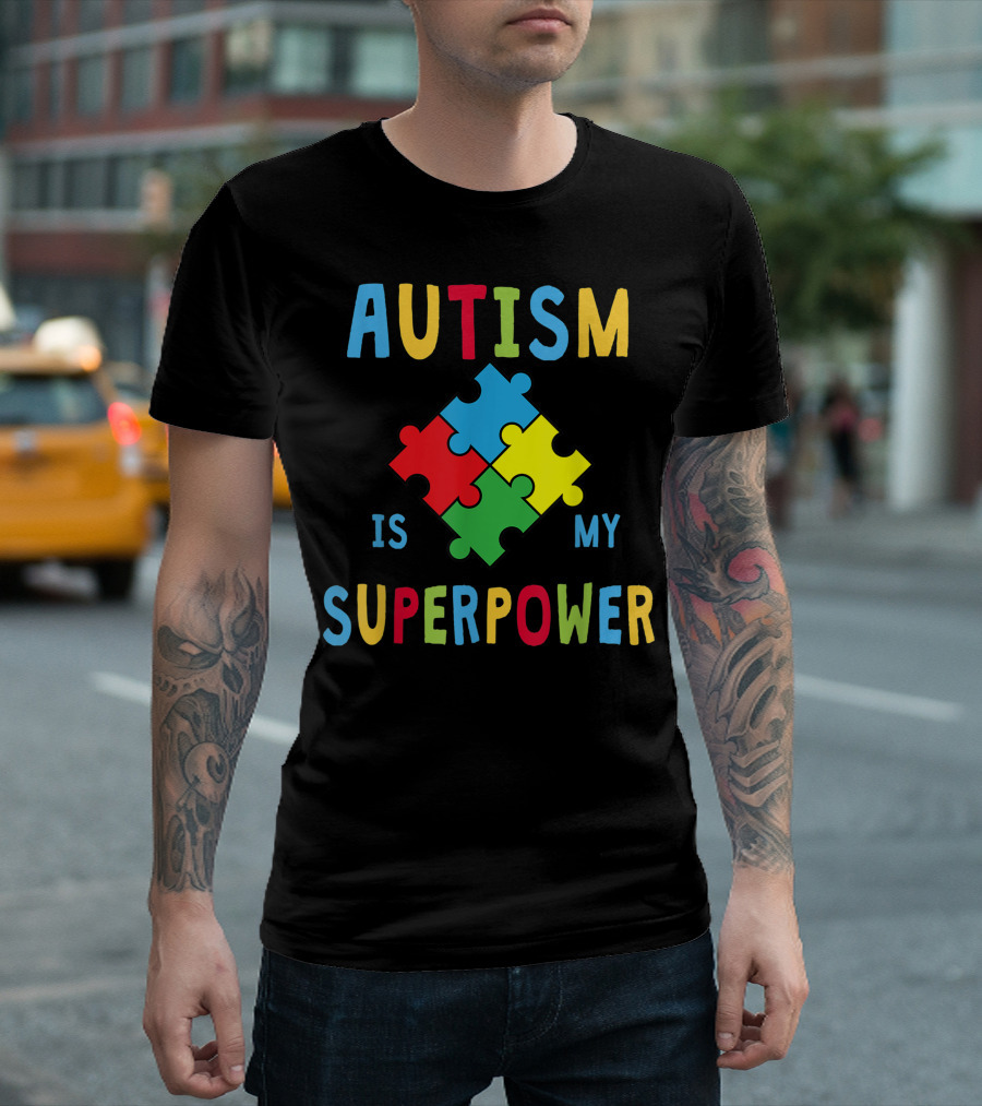 Autism Is My Superpower Puzzle Autism Awareness T-Shirt