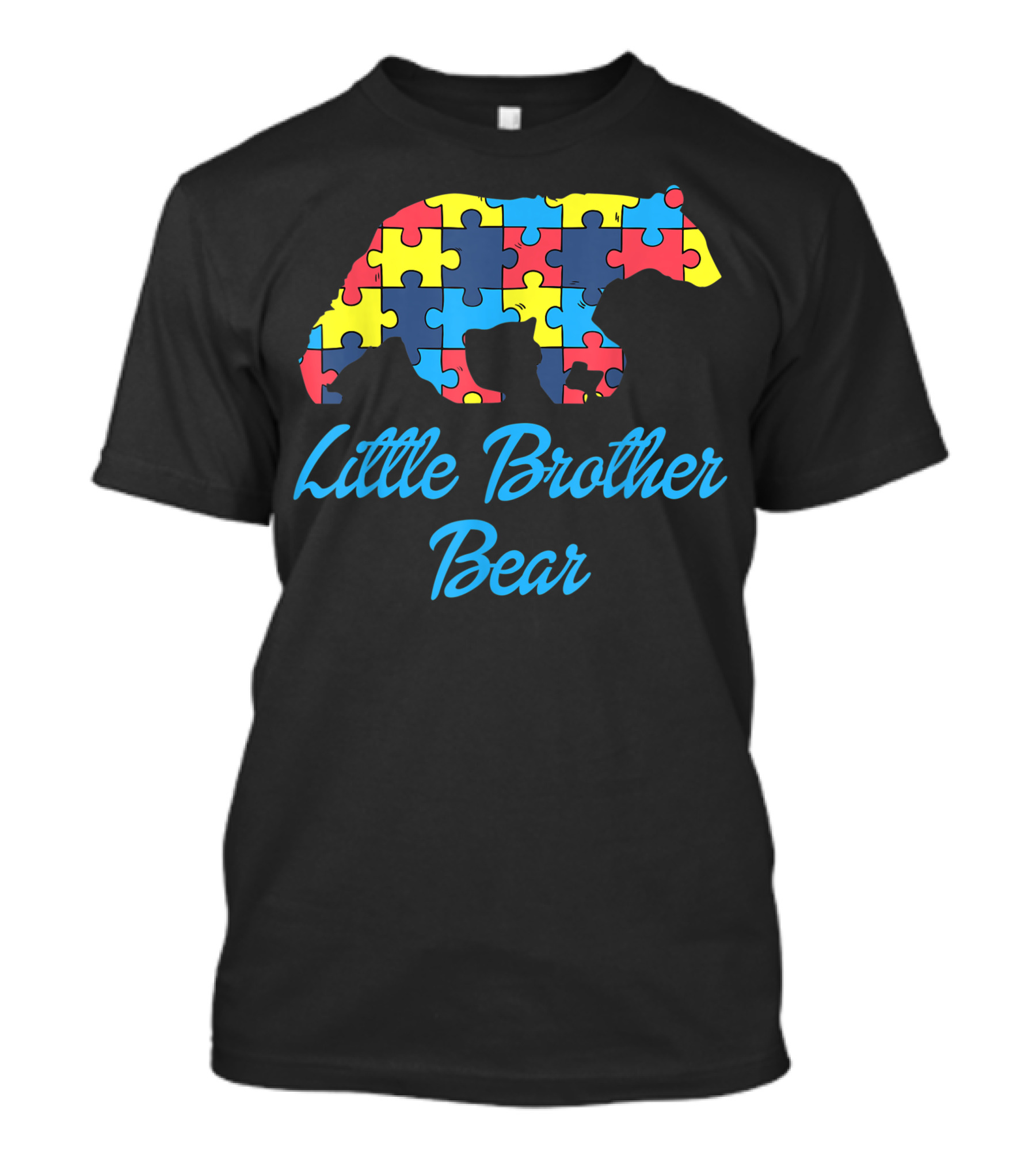 Little Brother Bear Autism Awareness Support Puzzle T-Shirt