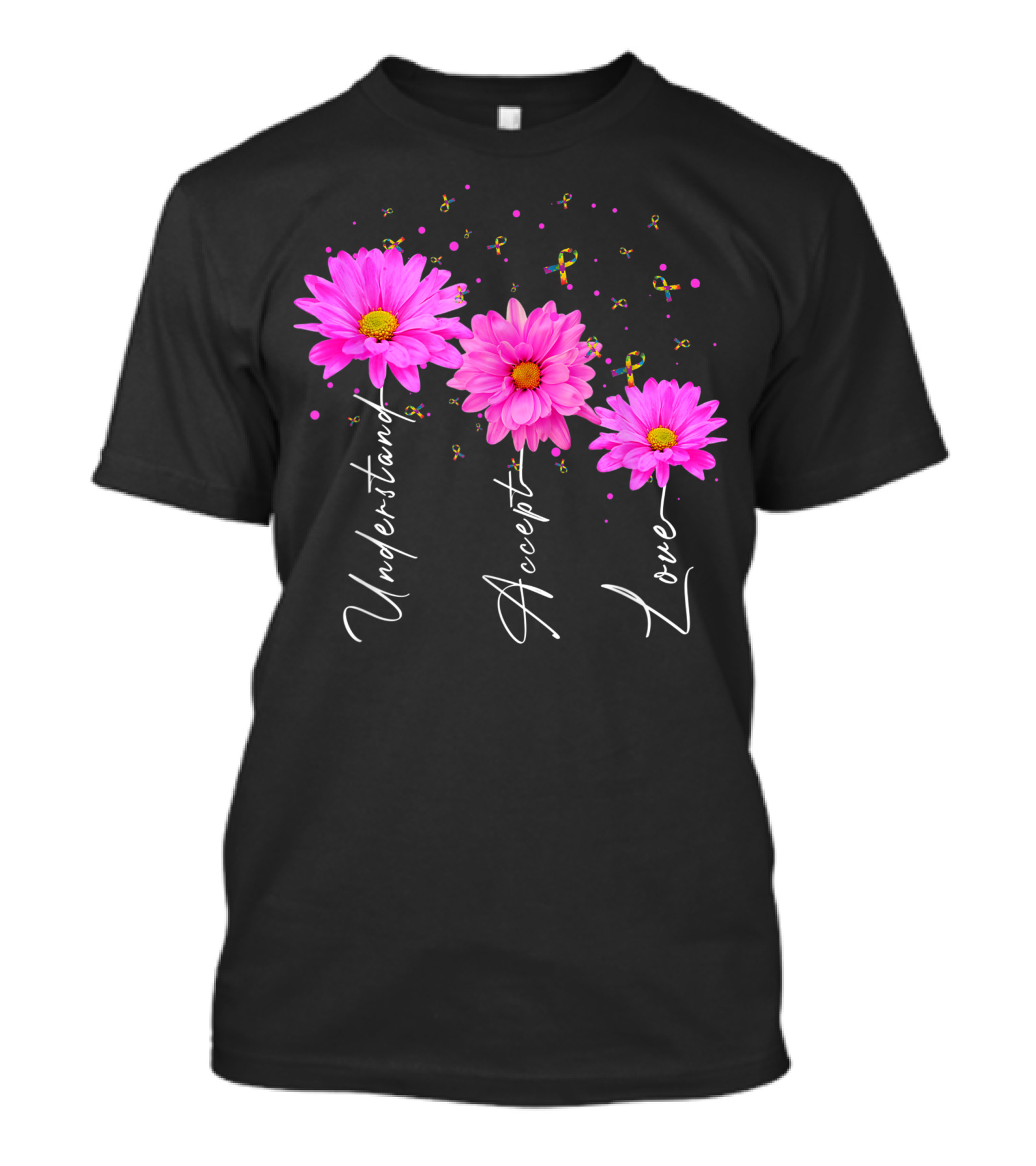 Understand Accept Love Autism Mom Autism Awareness Daisy Flower T-Shirt