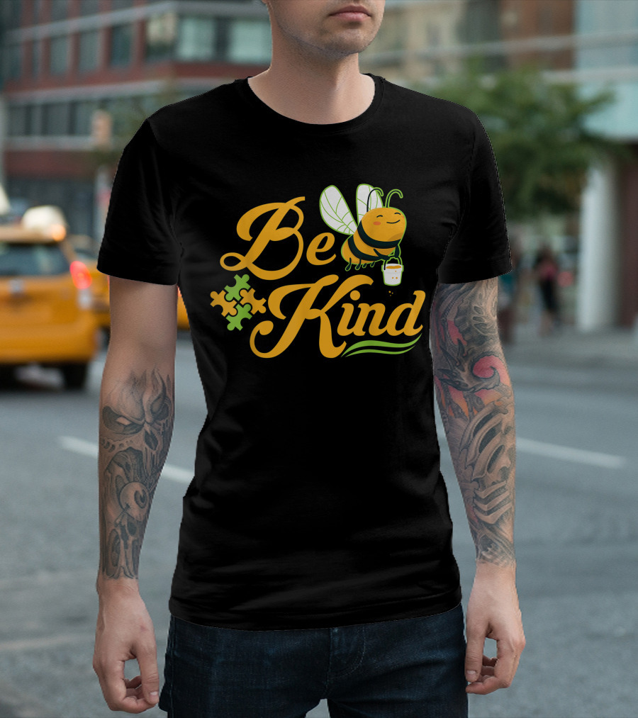 Be Kind Autism Mom Bee Kind Puzzle Piece Kid Child T-Shirt