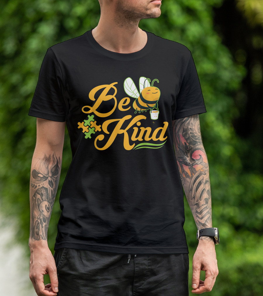 Be Kind Autism Mom Bee Kind Puzzle Piece Kid Child T-Shirt