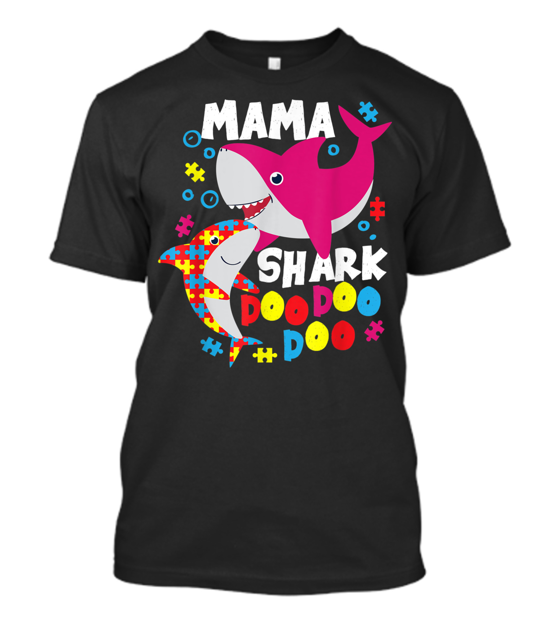 Mama Shark Autism Puzzle Piece Doo Doo Doo T-Shirt