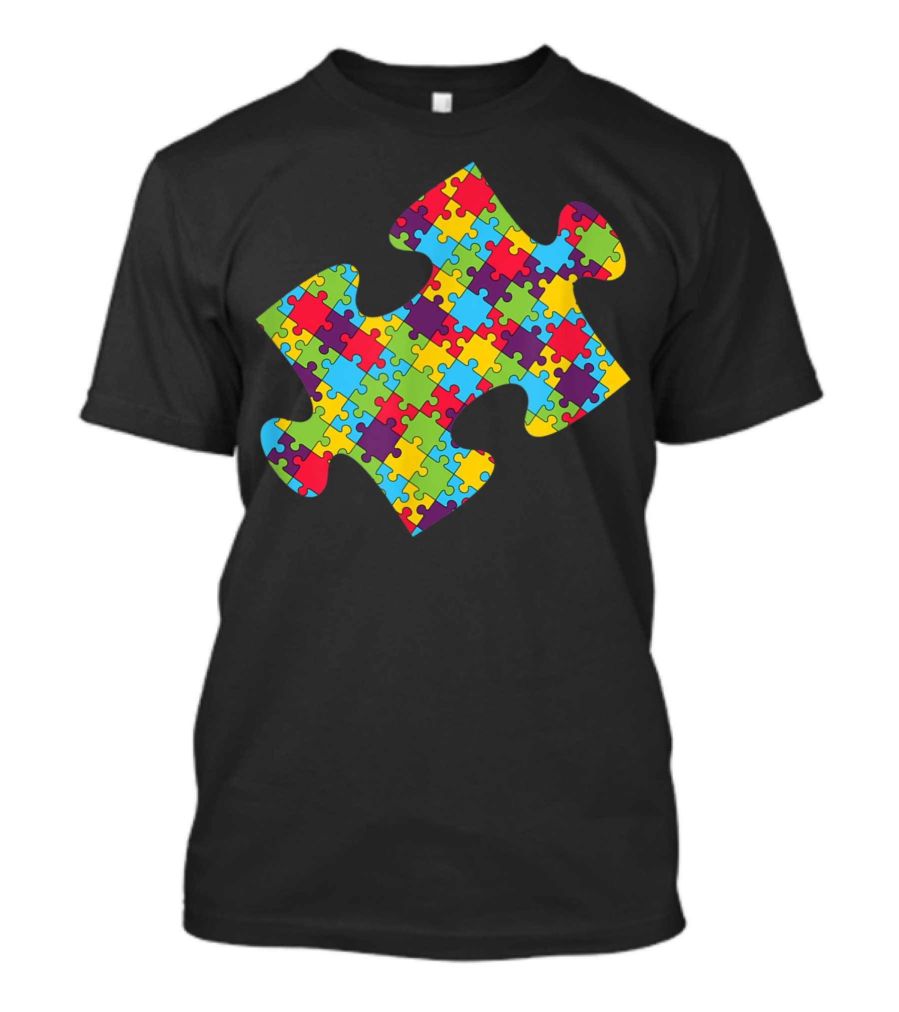 Autism Puzzle Piece Multicolor Jigsaw T-Shirt