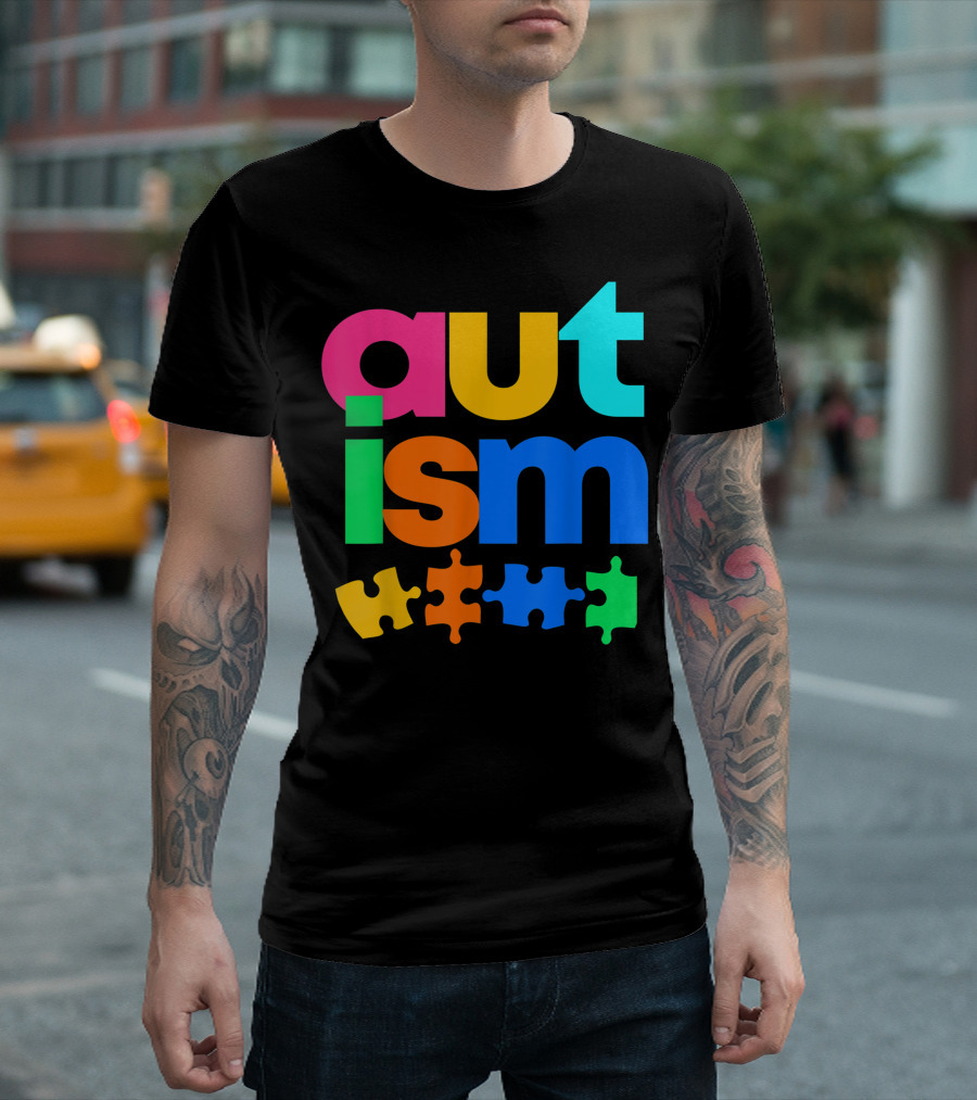 Autism Awareness Colorful Puzzle Autism Moms Support Autistic Community T-Shirt