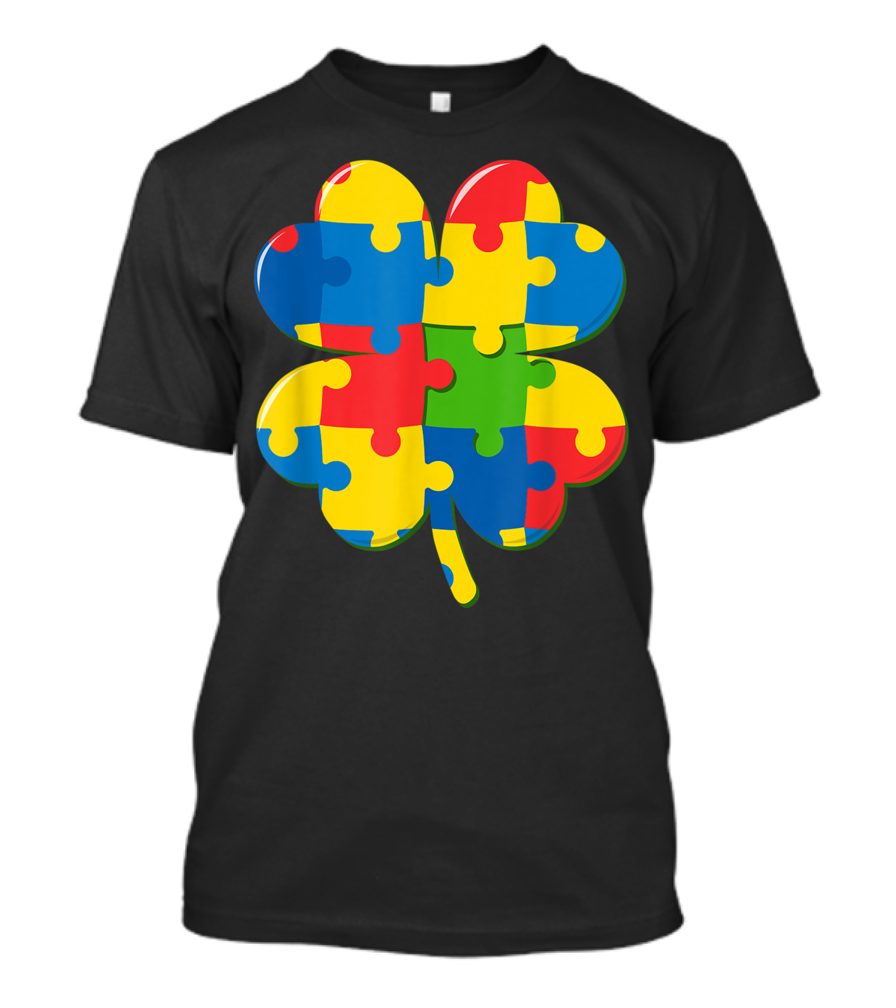 Autism St Patricks Day Irish Puzzle Piece Shamrock T-Shirt