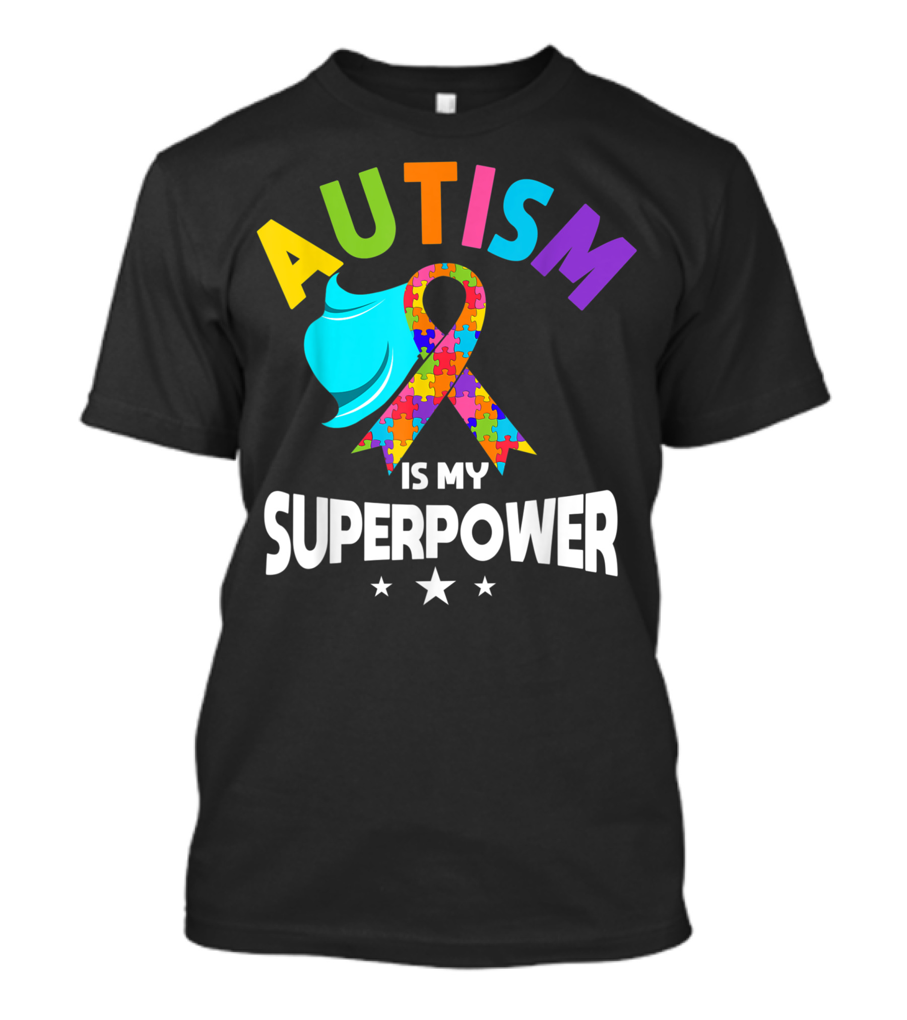 Autism Is My Superpower Awareness Ribbon Autistic Moms T-Shirt