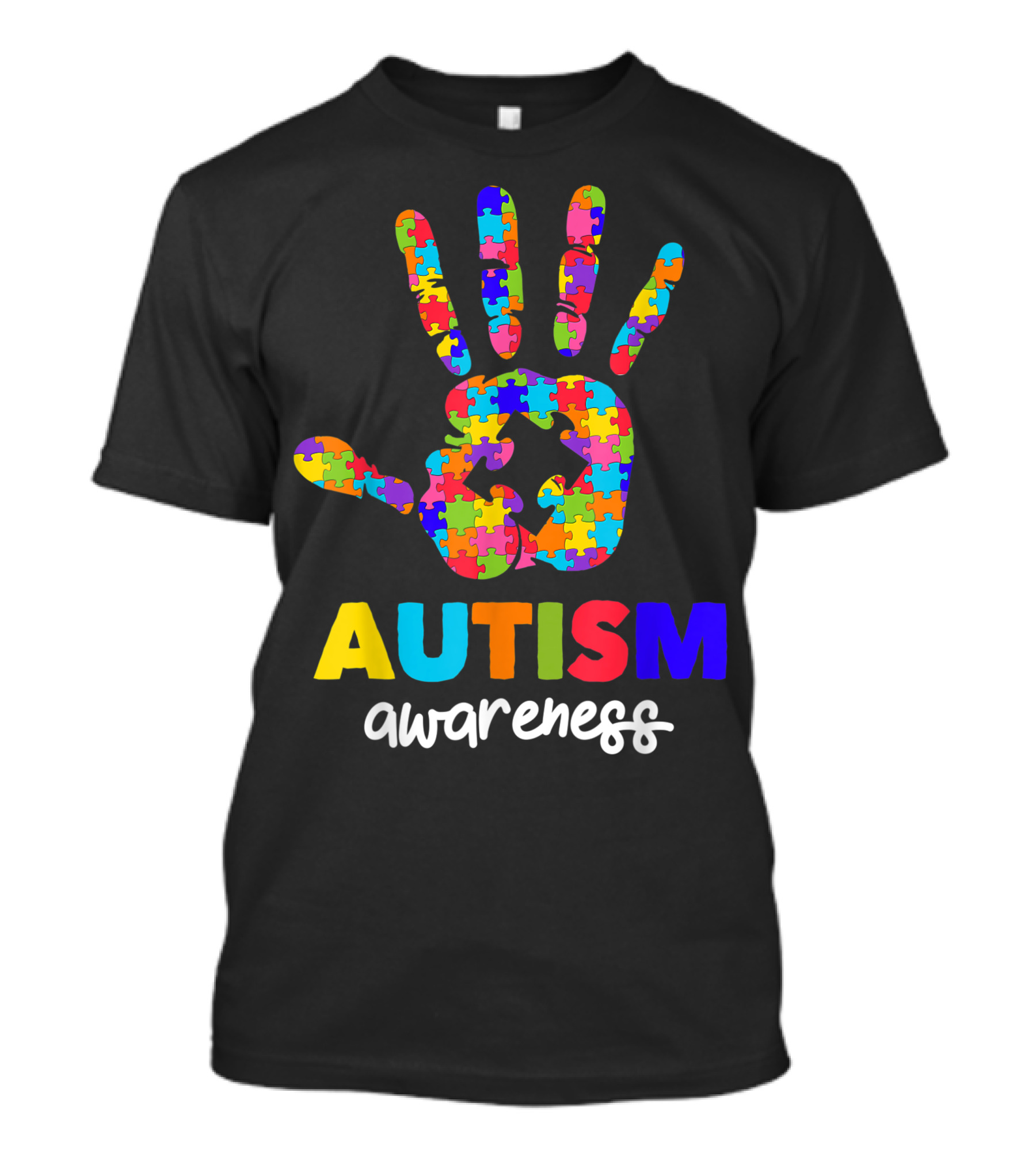 Autism Awareness Puzzle Hand Autism Moms T-Shirt