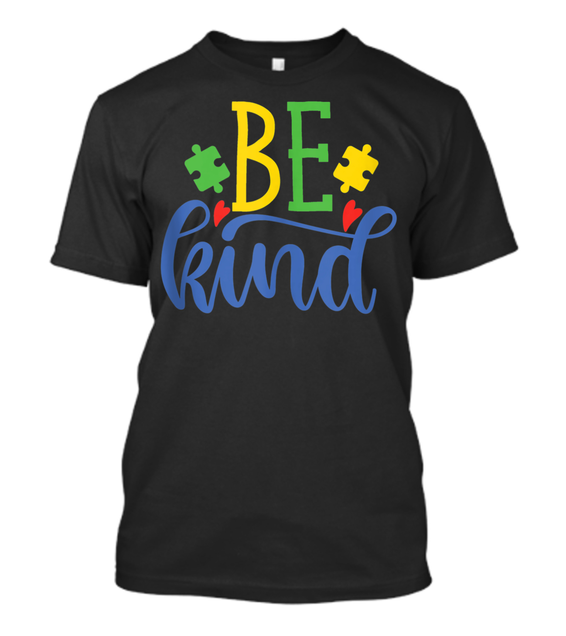 Be Kind Autistic Dad Kids Girls Boys Autism Puzzle Heart T-Shirt