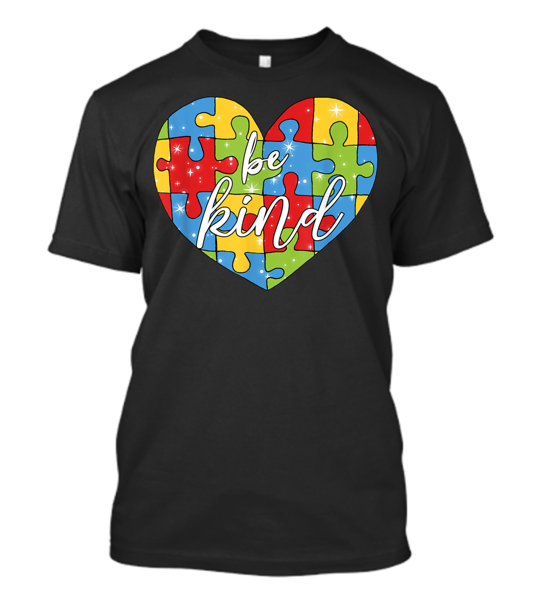 Be Kind Heart Puzzle Pieces Autism Awareness T-Shirt