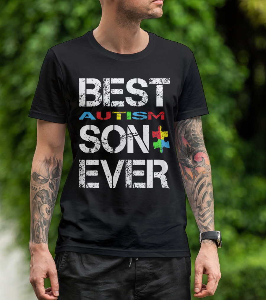 Best Autism Son Ever Puzzle Piece T-Shirt
