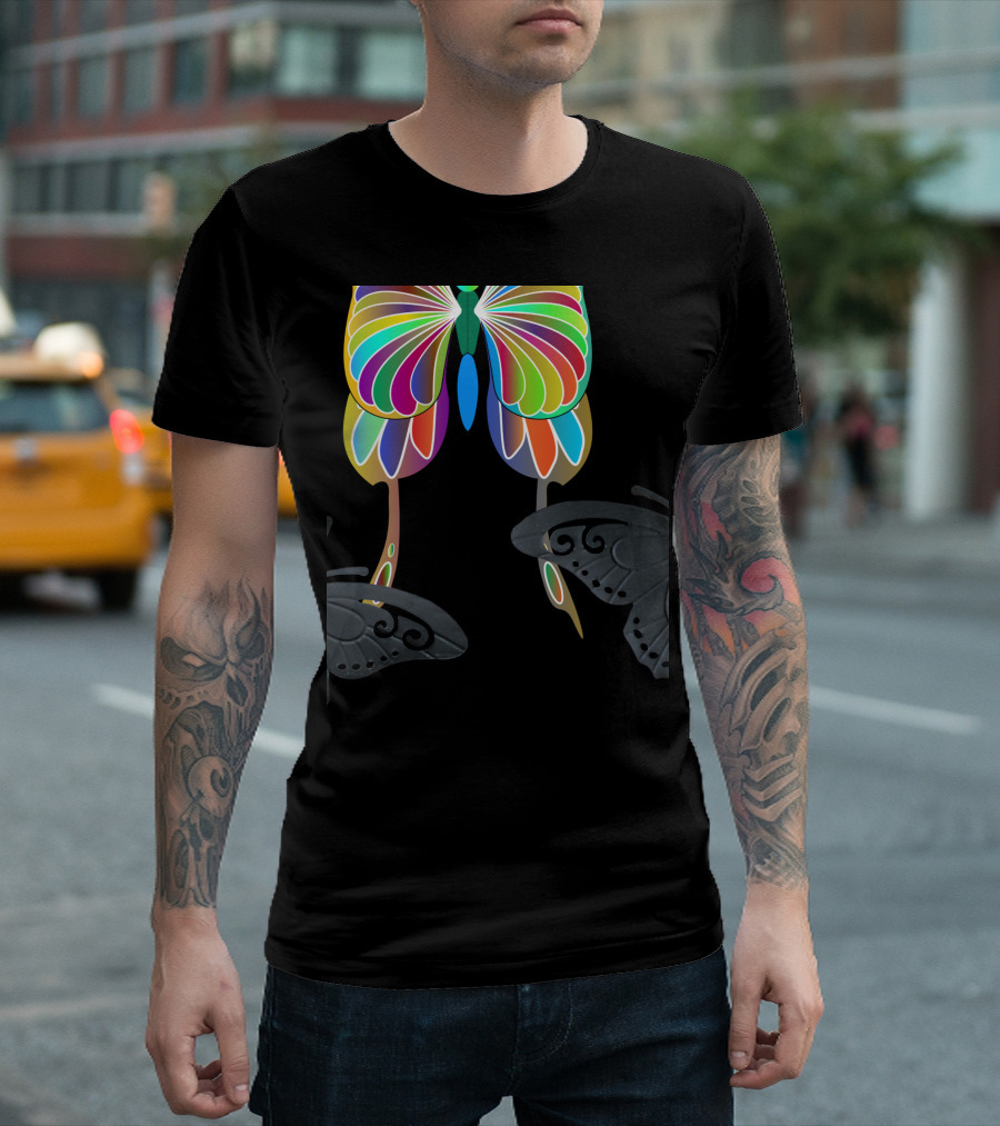 Born To Be Set Apart Autism Awareness Colorful Butterfly T-Shirt