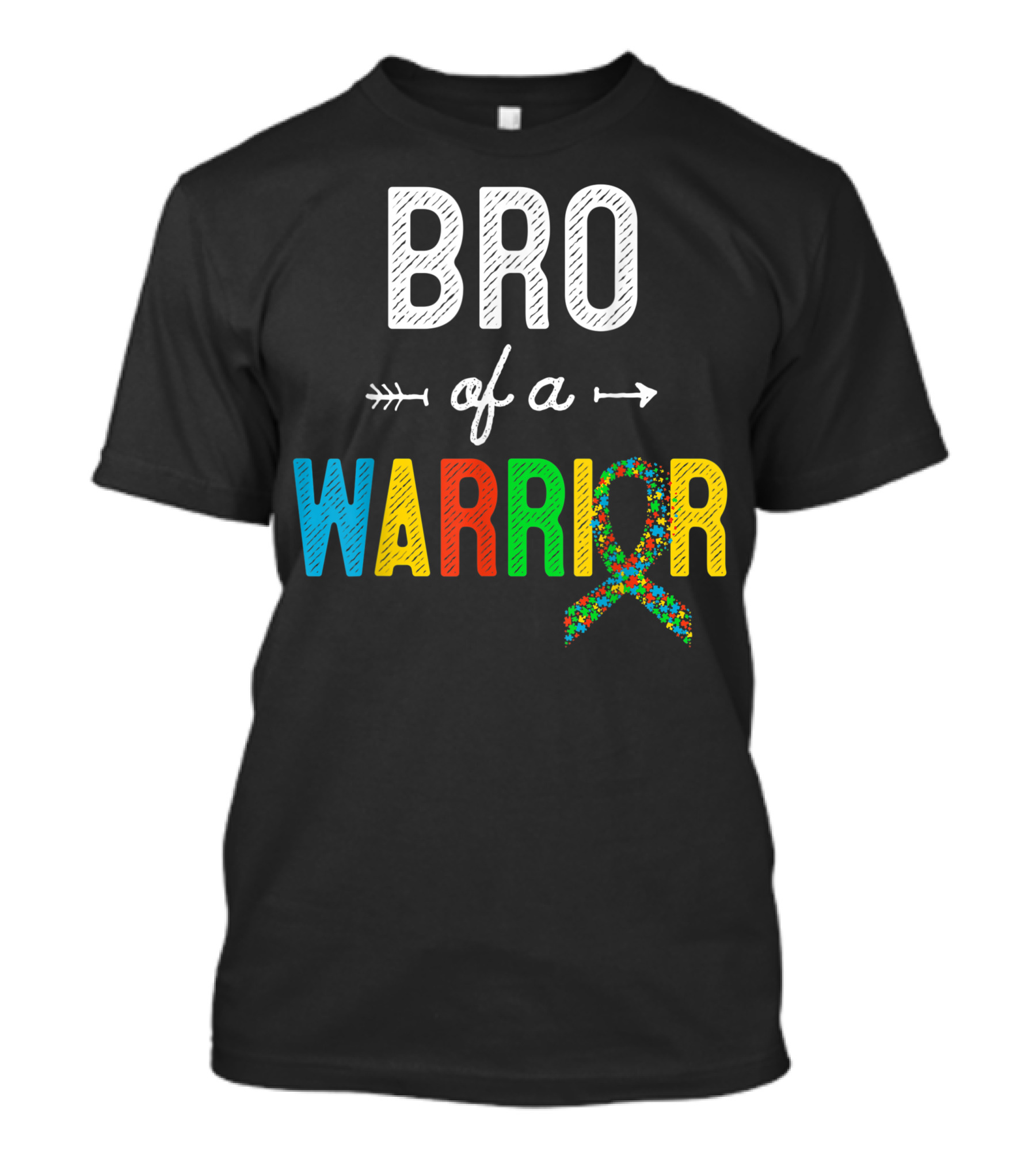 Brother Of A Warrior Autism Awareness Support With Puzzle Piece T-Shirt