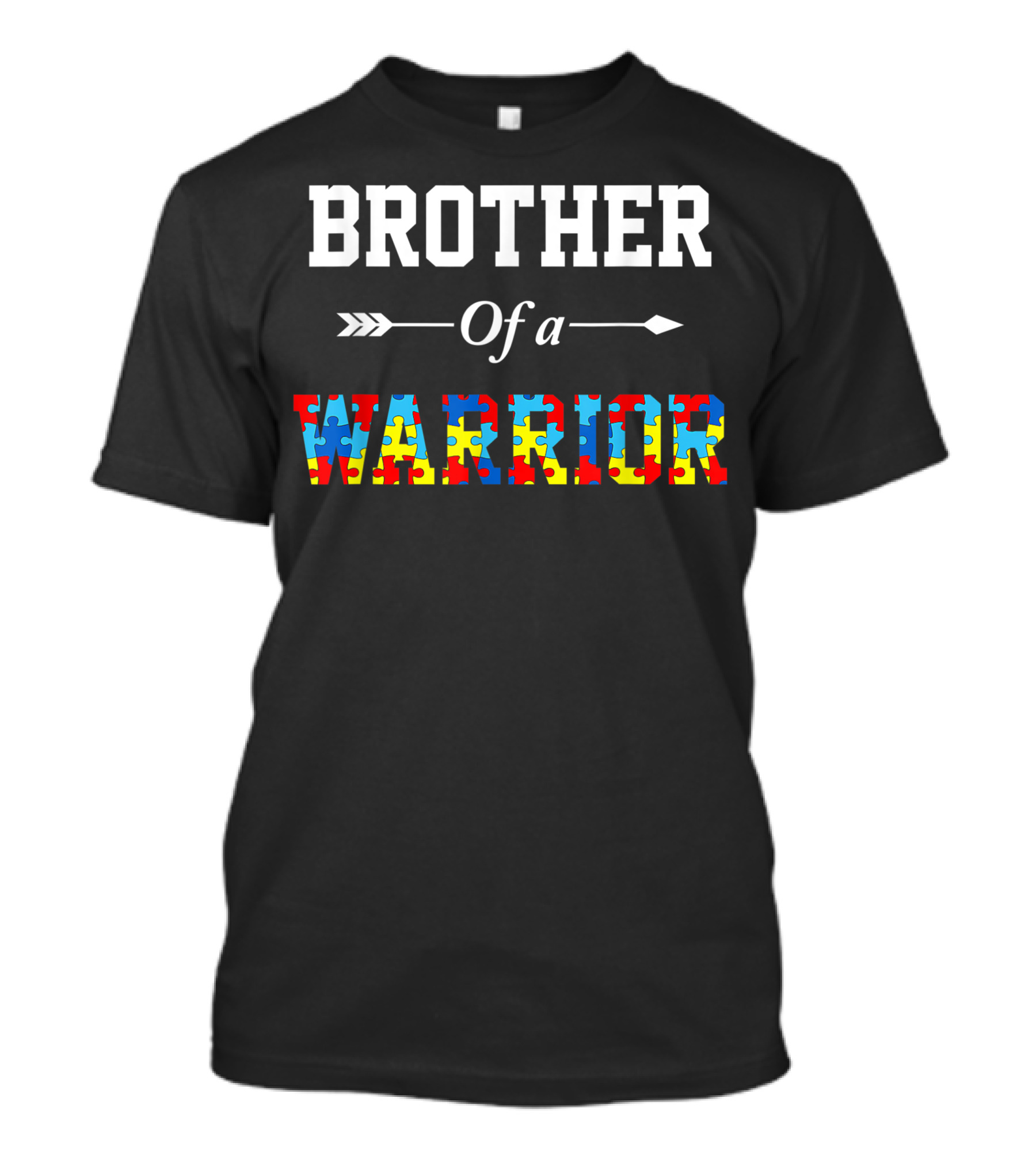 Brother Of A Warrior Autism Awareness Puzzle Pattern Family Support T-Shirt