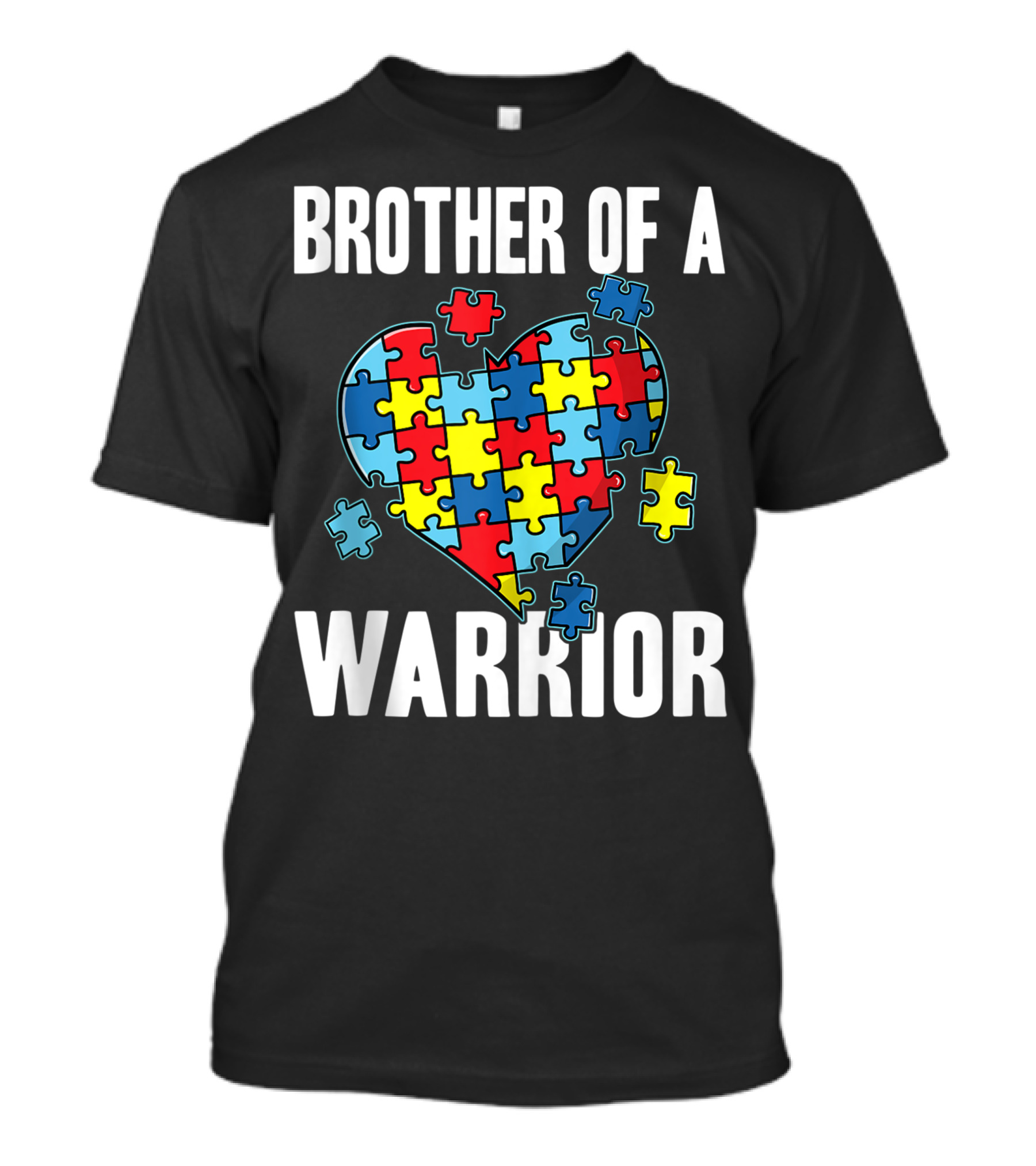 Brother Of A Warrior Cute Autism Awareness Puzzle Heart T-Shirt