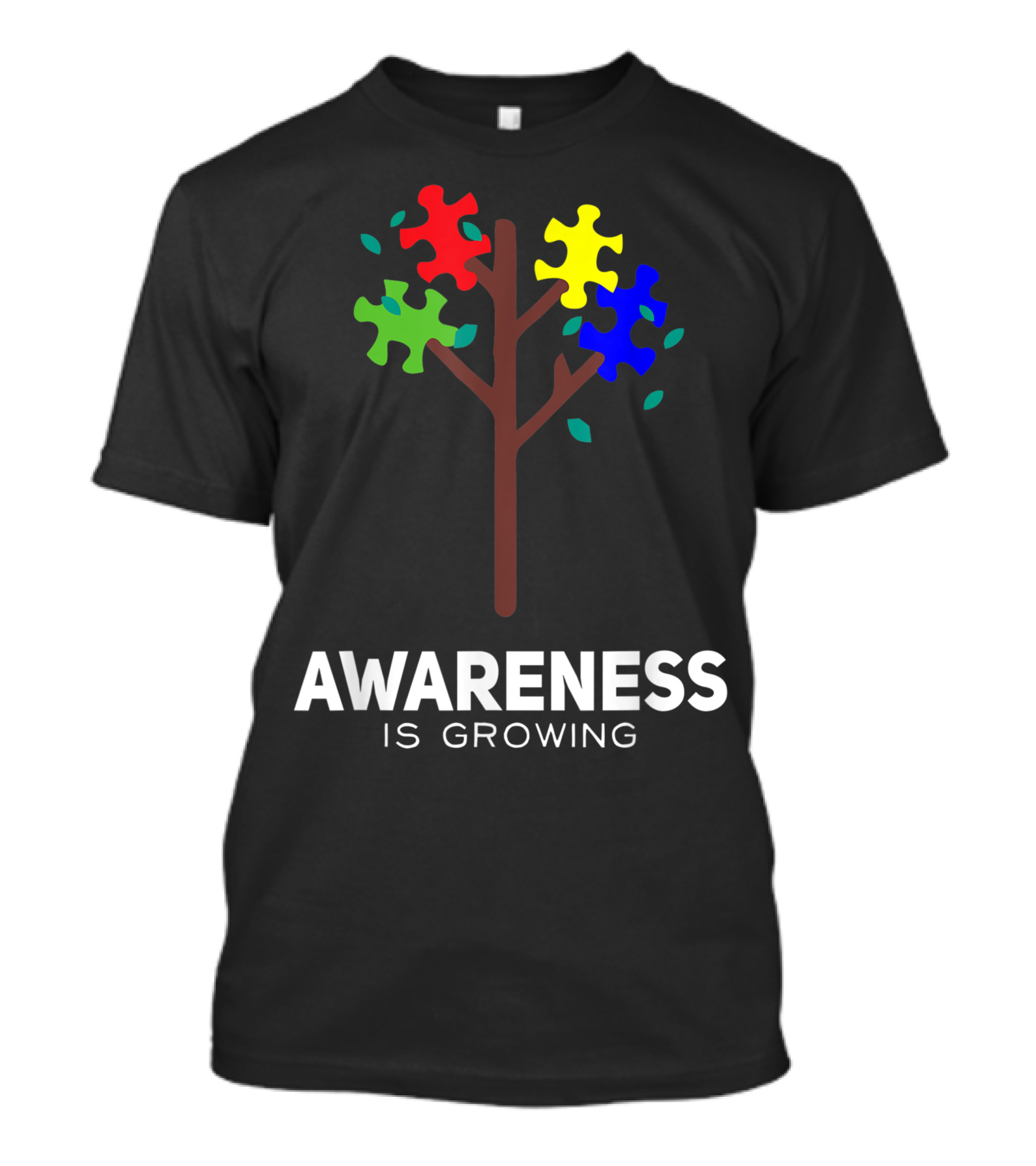 Awareness Is Growing With Tree And Puzzle Pieces T-Shirt