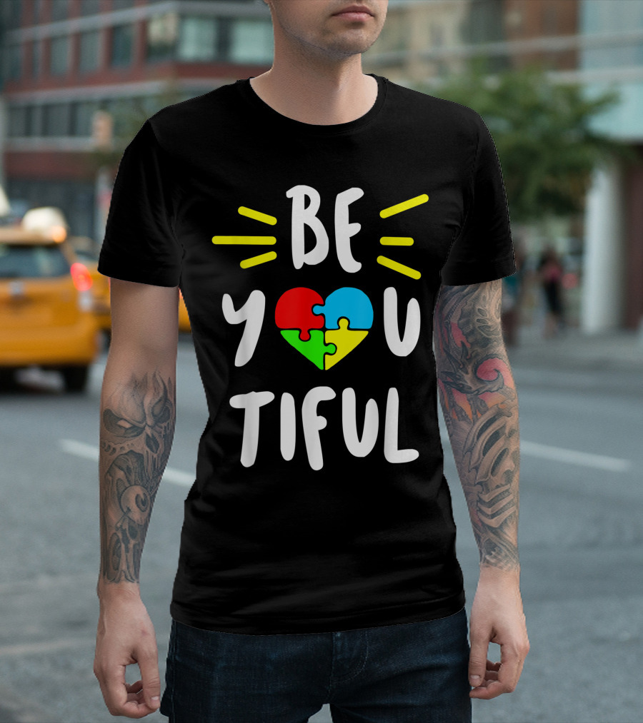 Be You Tiful Heart Autism Puzzle Awareness підтримка вчителям T-Shirt