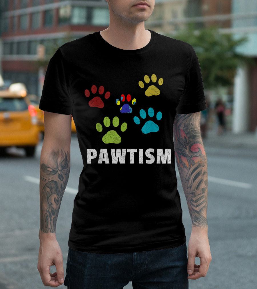 Pawtism Cute Autism Dog Paw Autism T-Shirt