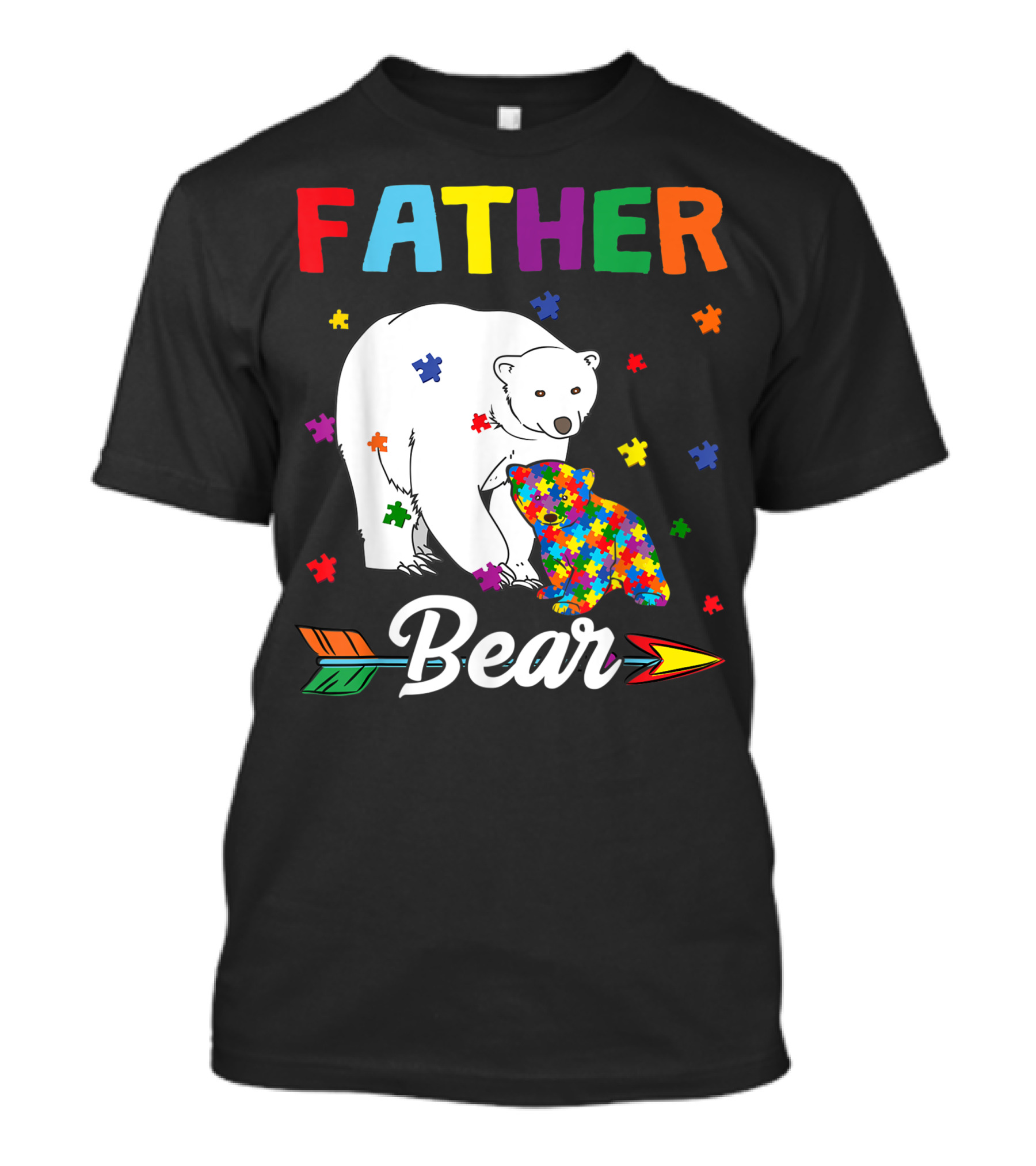 Father Bear Autism Awareness Month Family T-Shirt