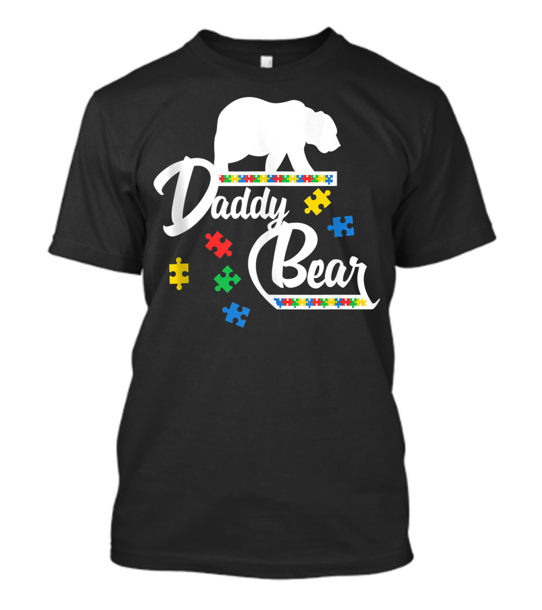 Daddy Bear Puzzle Autism Awareness Dad T-Shirt