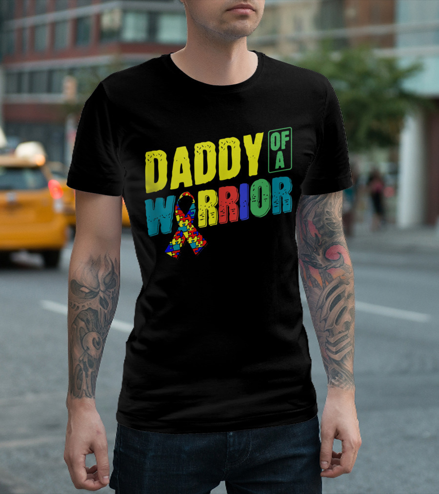 Daddy Of A Warrior Autism Dad Puzzle T-Shirt
