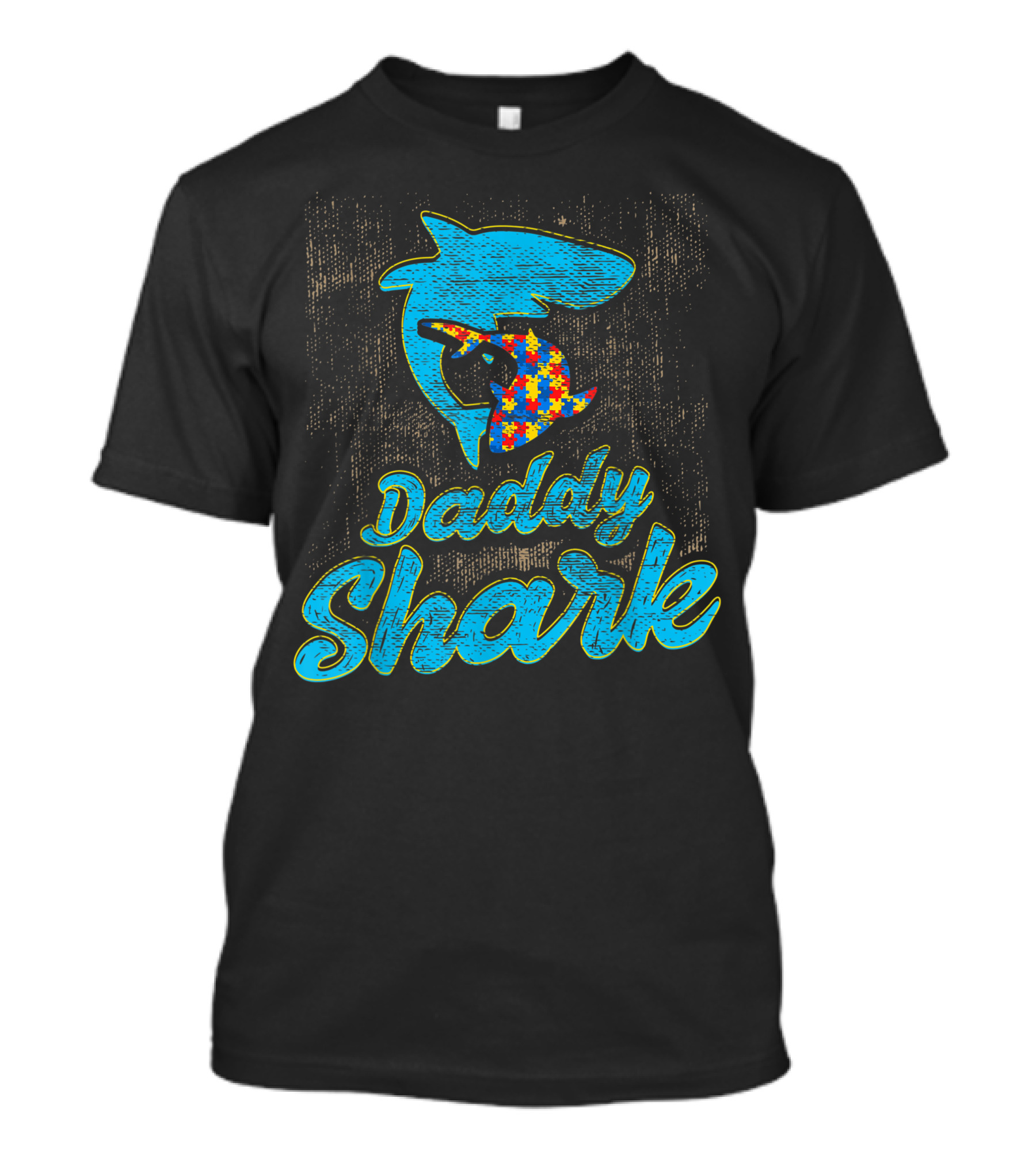 Daddy Shark Autism Awareness Puzzle Father T-Shirt