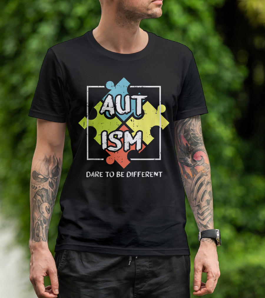 Autism Dare To Be Different Puzzle Awareness T-Shirt