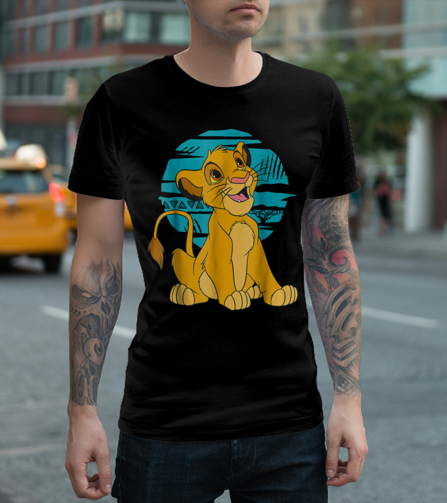 Disney The Lion King Young Simba Happy Blue Sky Scene T-Shirt