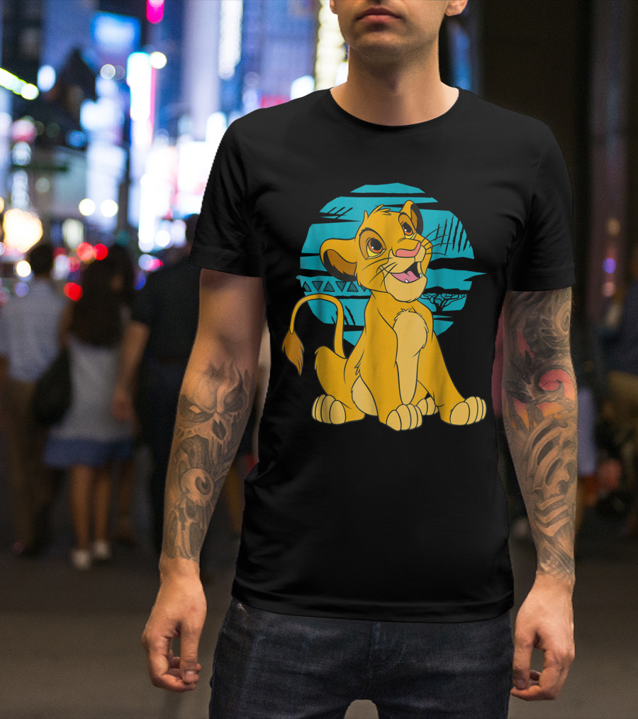 Disney The Lion King Young Simba Happy Blue Sky Scene T-Shirt
