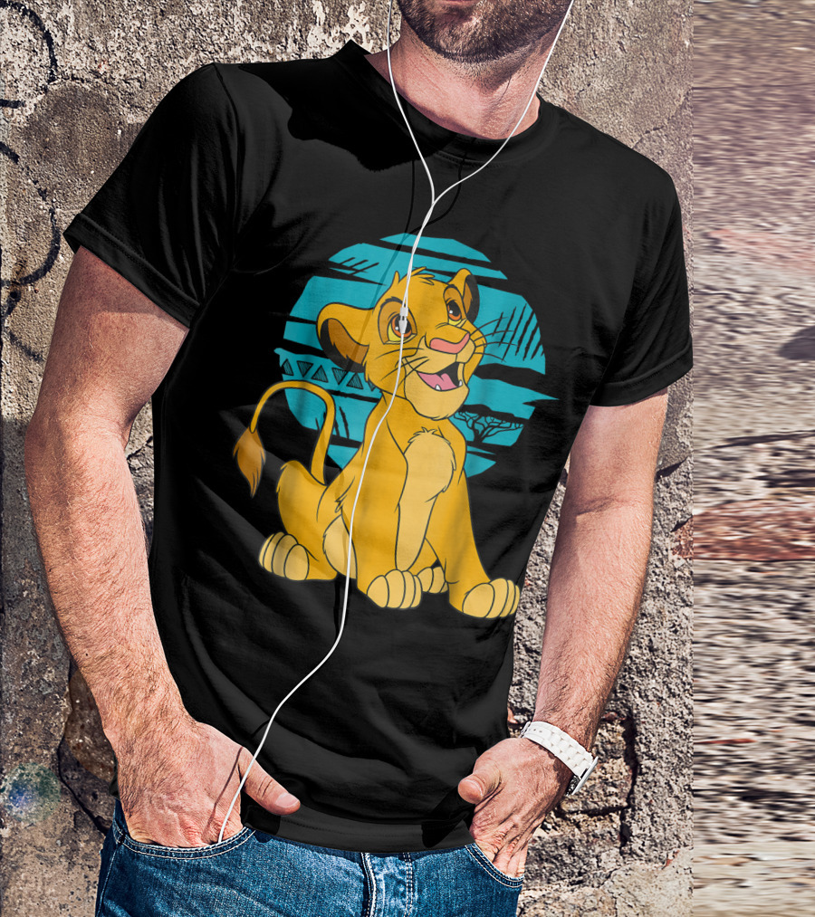 Disney The Lion King Young Simba Happy Blue Sky Scene T-Shirt