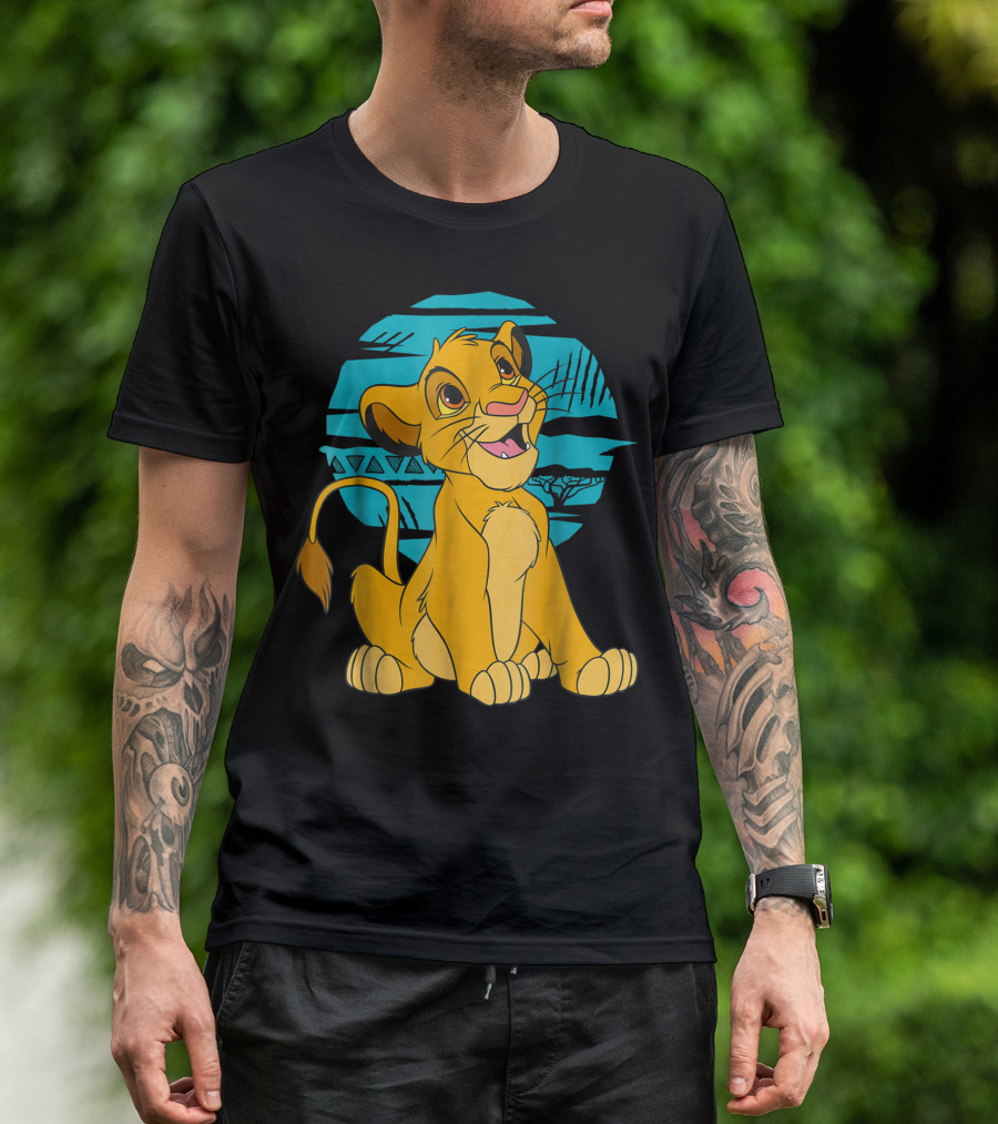 Disney The Lion King Young Simba Happy Blue Sky Scene T-Shirt