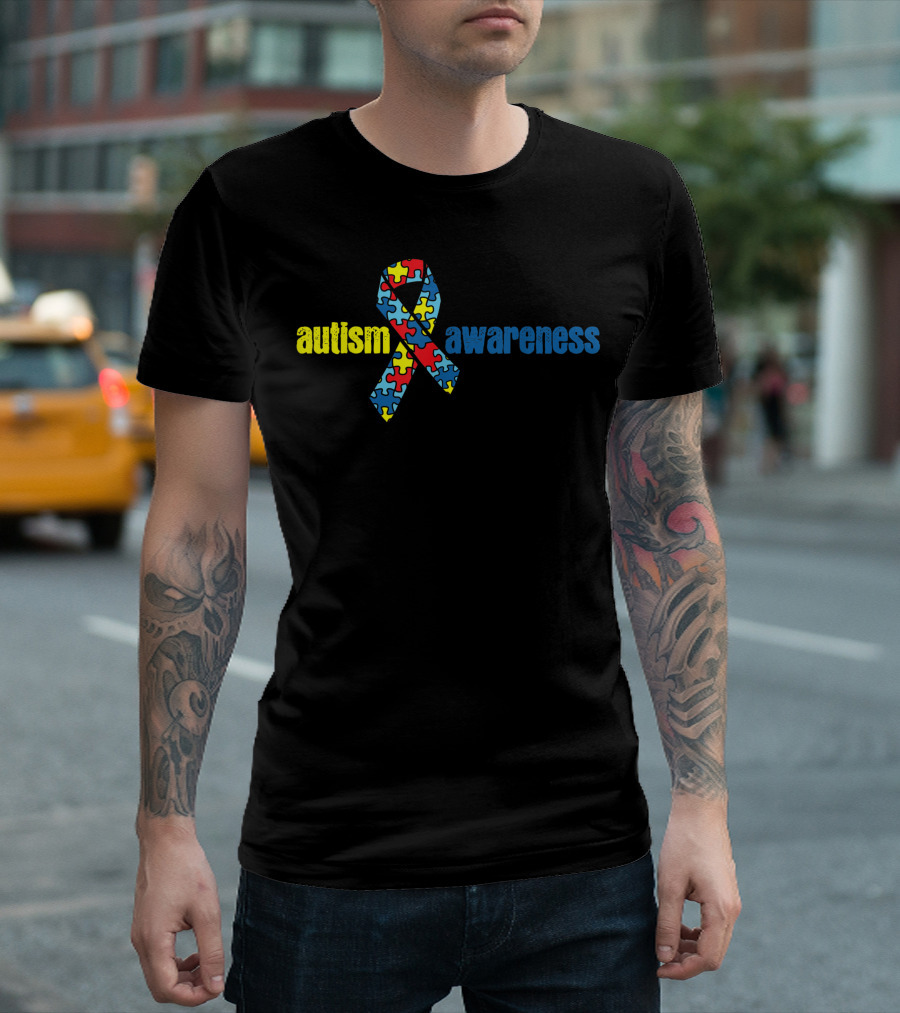 Autism Awareness Puzzle Ribbon Piece T-Shirt